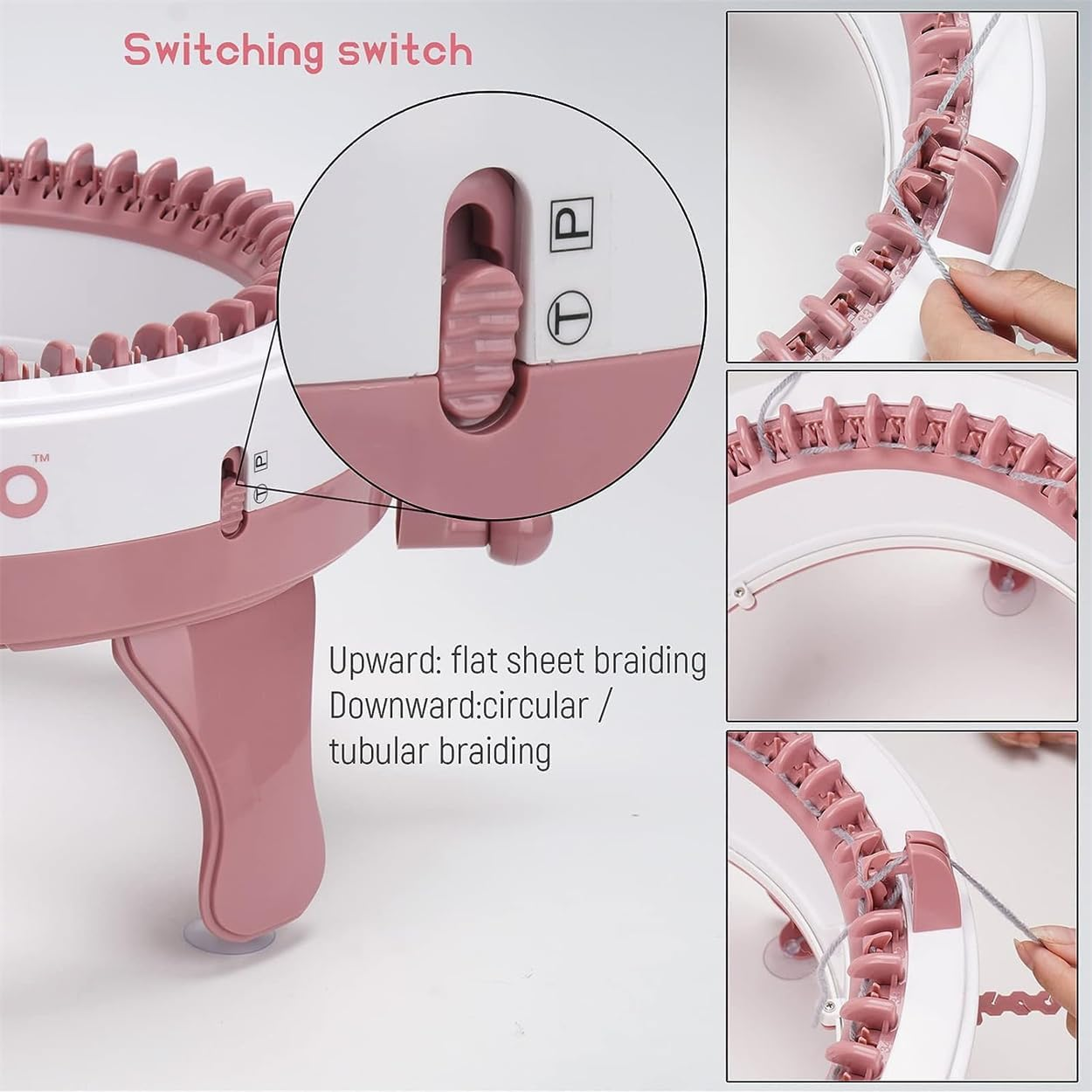 Knitting Machine - 48 Needles Loom with Row Counter, Crafts Smart Weaving Kit, Rotating Double Knit Board for Sock/Hat, Adults or Kids image number 5