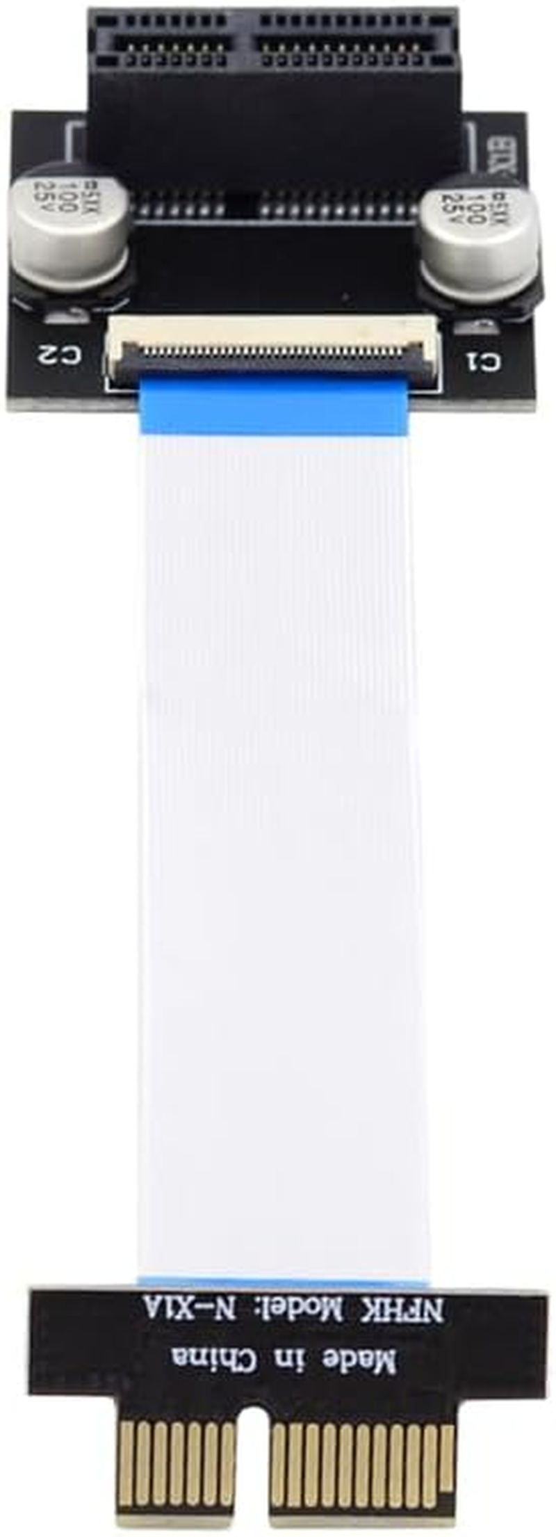 NFHK Low Profile PCI-E Express 1X Slot Riser Card Extender Extension Ribbon Flex Relocate Cable 10Cm 90 Degree Angled image number 5