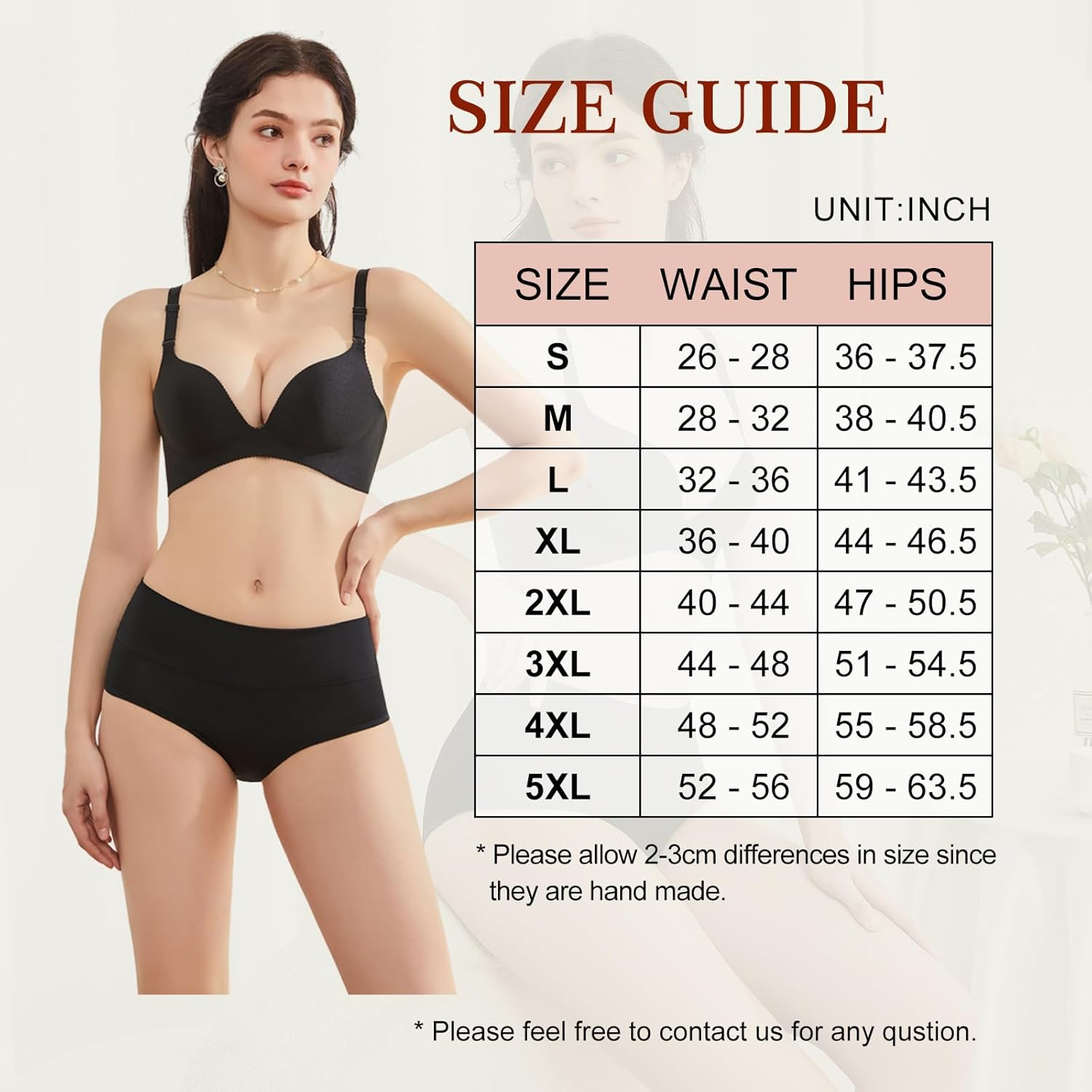 Washable Period Cotton Underwear,S-5Xl,Leakproof High Waisted Panties for Absorbency Incontinence,Menstrual,Postpartum (Black/Purple/Red, Large) image number 5