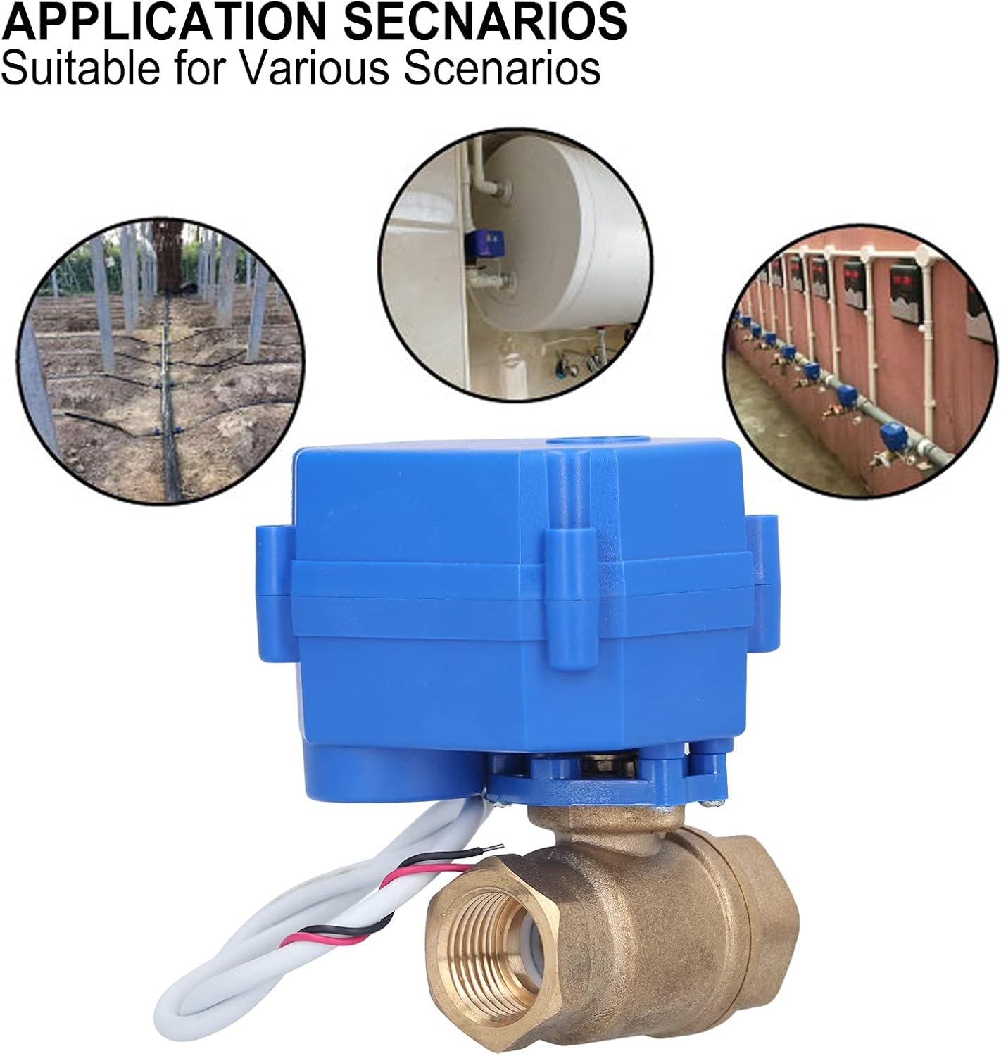 Shanrya Electric Ball Valve, CWX-15N-CR01-DC12V-DN15, Stainless Steel, Brass, Bronze, Motorized Balls Valves, Reverse Polarity Mode, Water Treatment image number 4