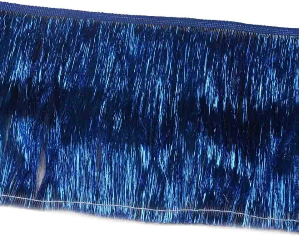 10 Yards 4 Inch Wide Metallic Fringe Trim DIY Latin Dance Dress Clothing Accessories Xmas Party Decor Shiny Tassel Lace (Rose Red)