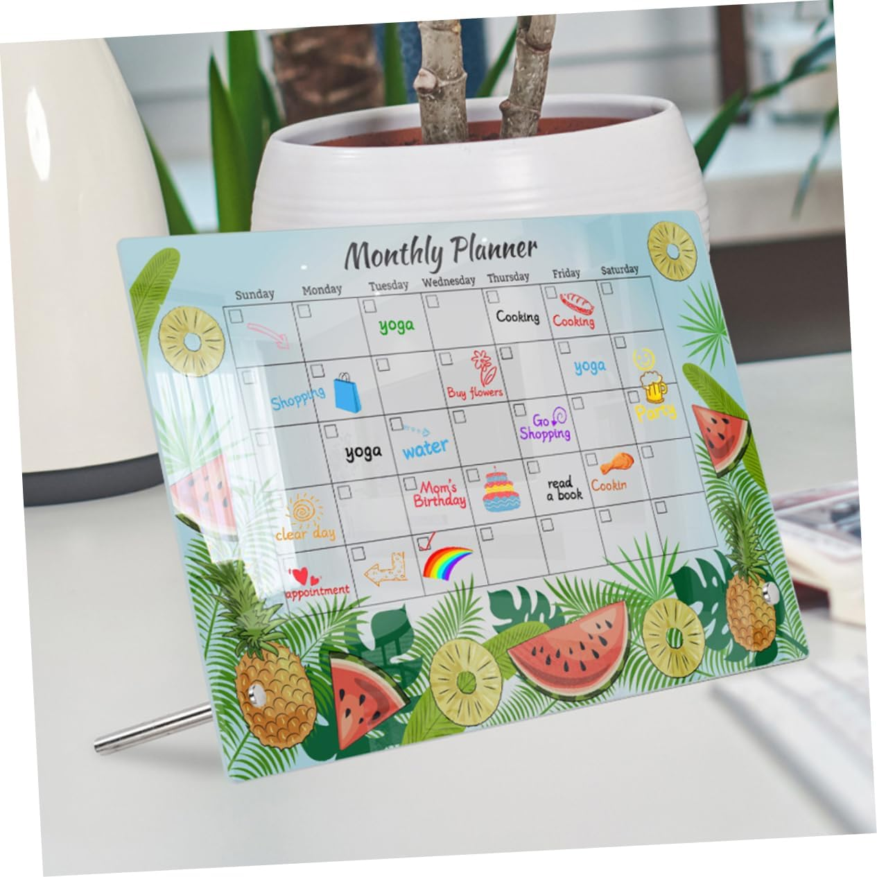 PLAFOPE Home Acrylic Message Board School Acrylic Note Board Dry Erase Eraser Duster Magnetic Erasable Note image number 3