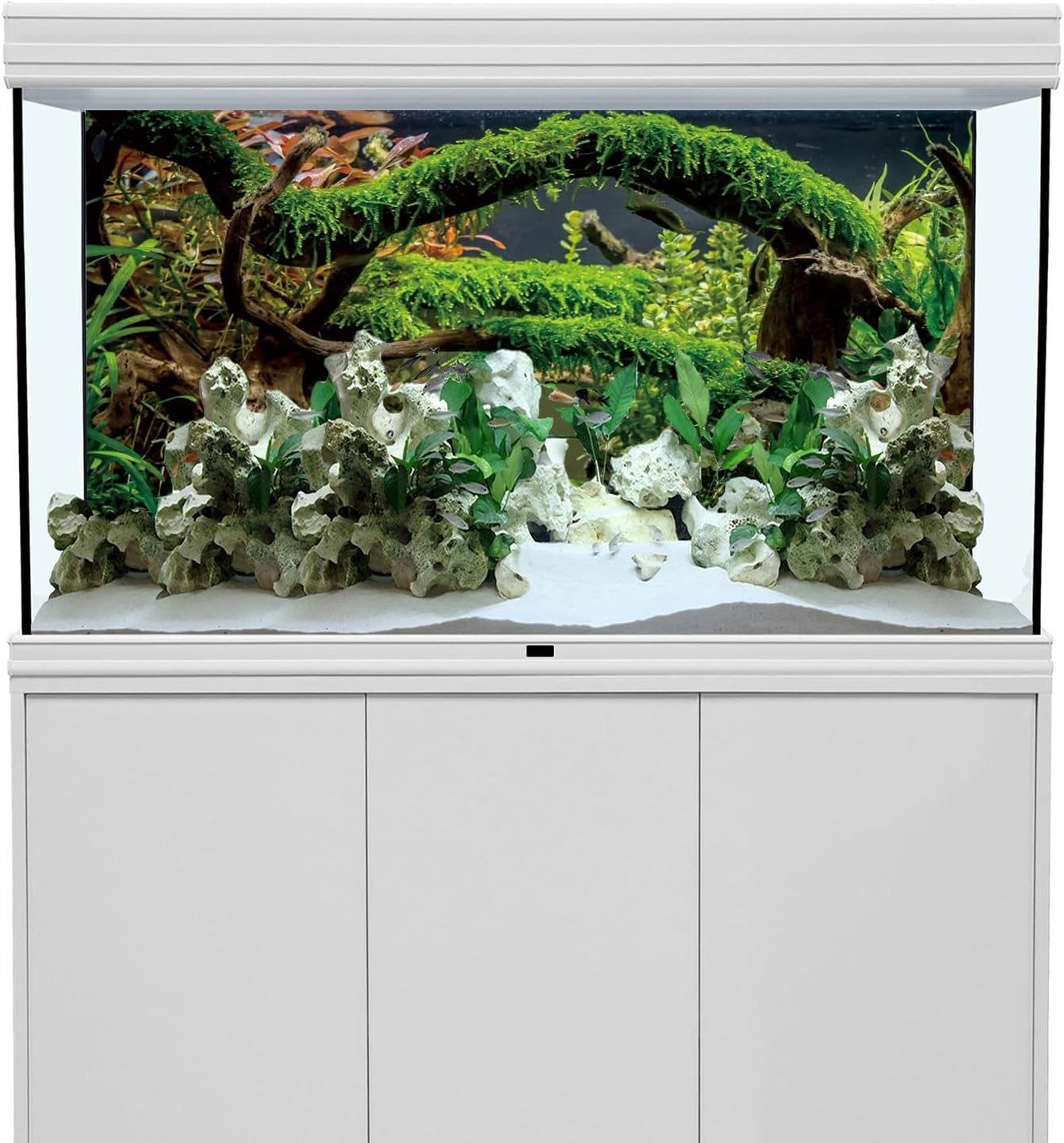 AWERT 48X24 Inches Aquarium Background Branches Terrarium Background Aquatic Plant River Bed & Lake Fish Tank Background Vinyl Background