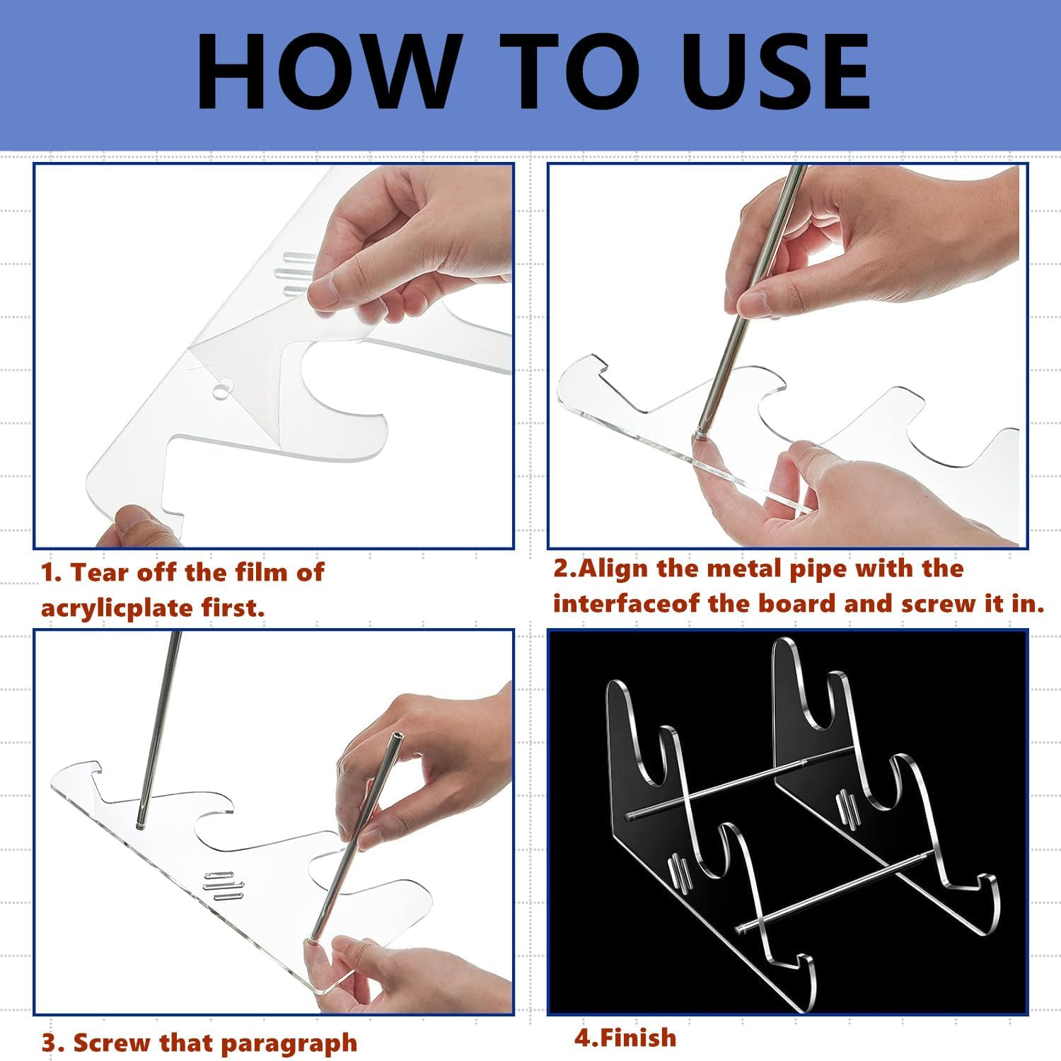 3-Tier Acrylic Key Board Holder Display Stand, Keyboard Display Stand Storage Stand Display Mechanical Keyboard Holder Transparent Acrylic Stand (1 Pcs) image number 2