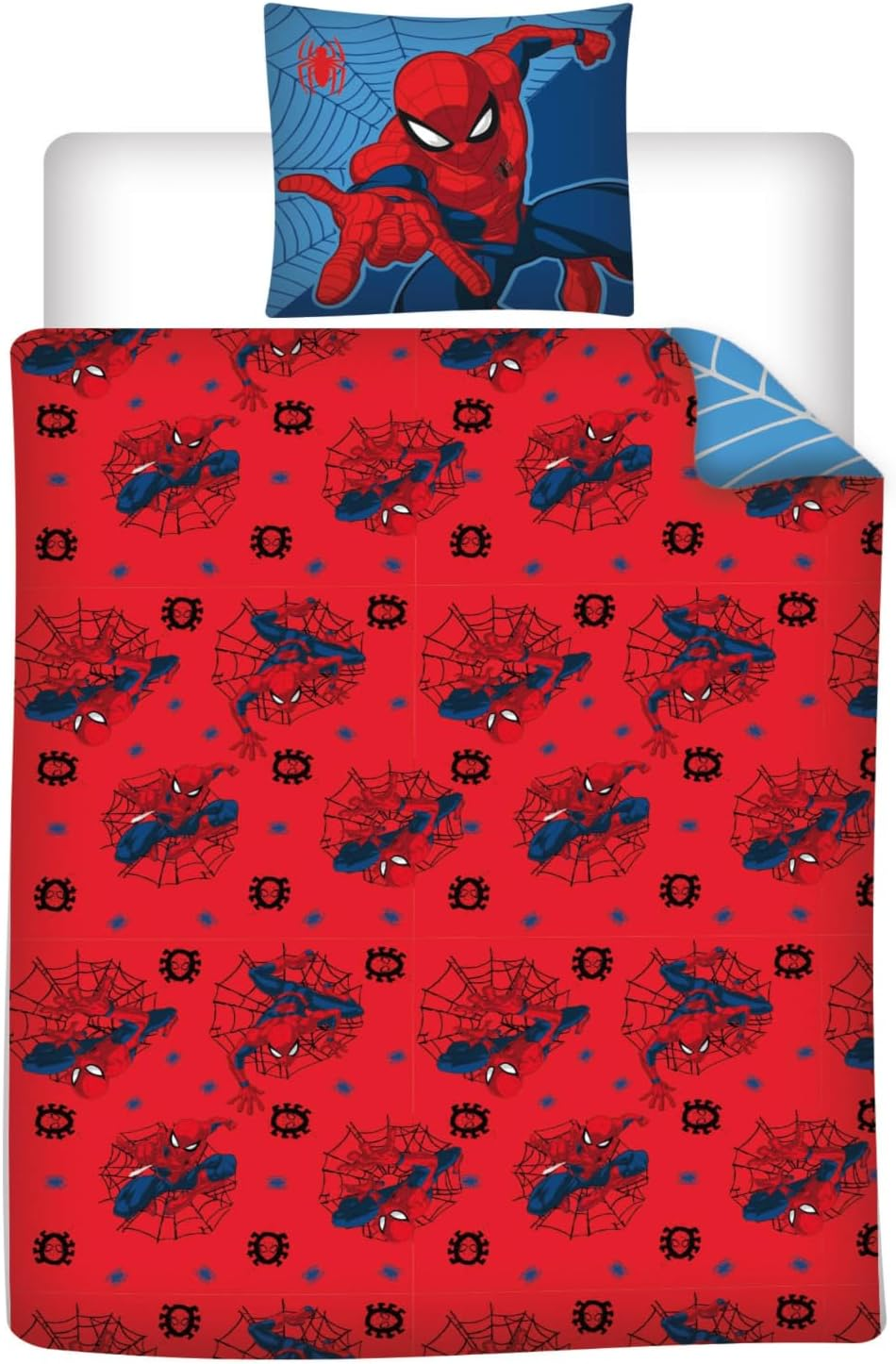 Marvel Spiderman Super Hero 100% Cotton Children'S Bedding Set, 135 X 200 Cm, Single Bed Size, Duvet Cover + Pillowcase 80 X 80 Cm image number 2