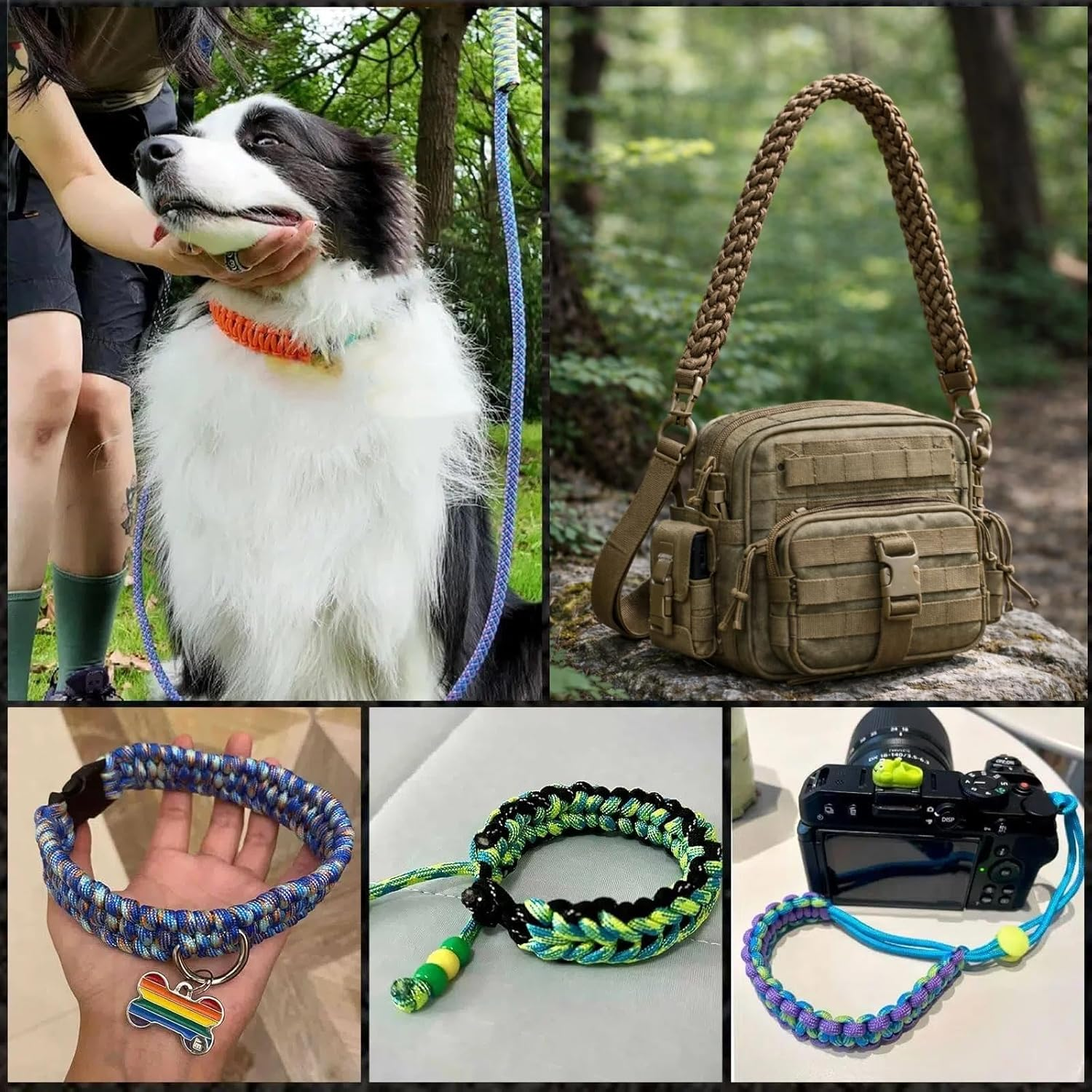 100 Feet 550 Paracord 550 Fire Cord with Fishing Line and Fire Starter Tinder Mil-Spec Type III Paracord 5/32 Diameter 550 Cord Fire Cord 4 in 1 image number 2