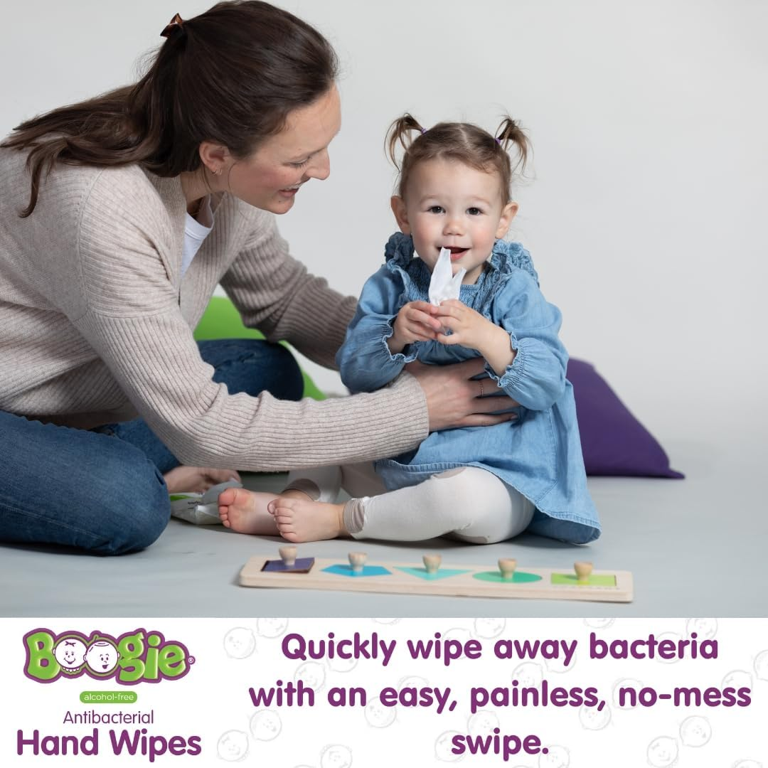 Hand Sanitizer Wipes by Boogie Wipes, Alcohol-Free, Hypoallergenic and Moisturizing Aloe, Boogie Hand Wipes for Adults and Kids, 5 Packs of 20&hellip; image number 1