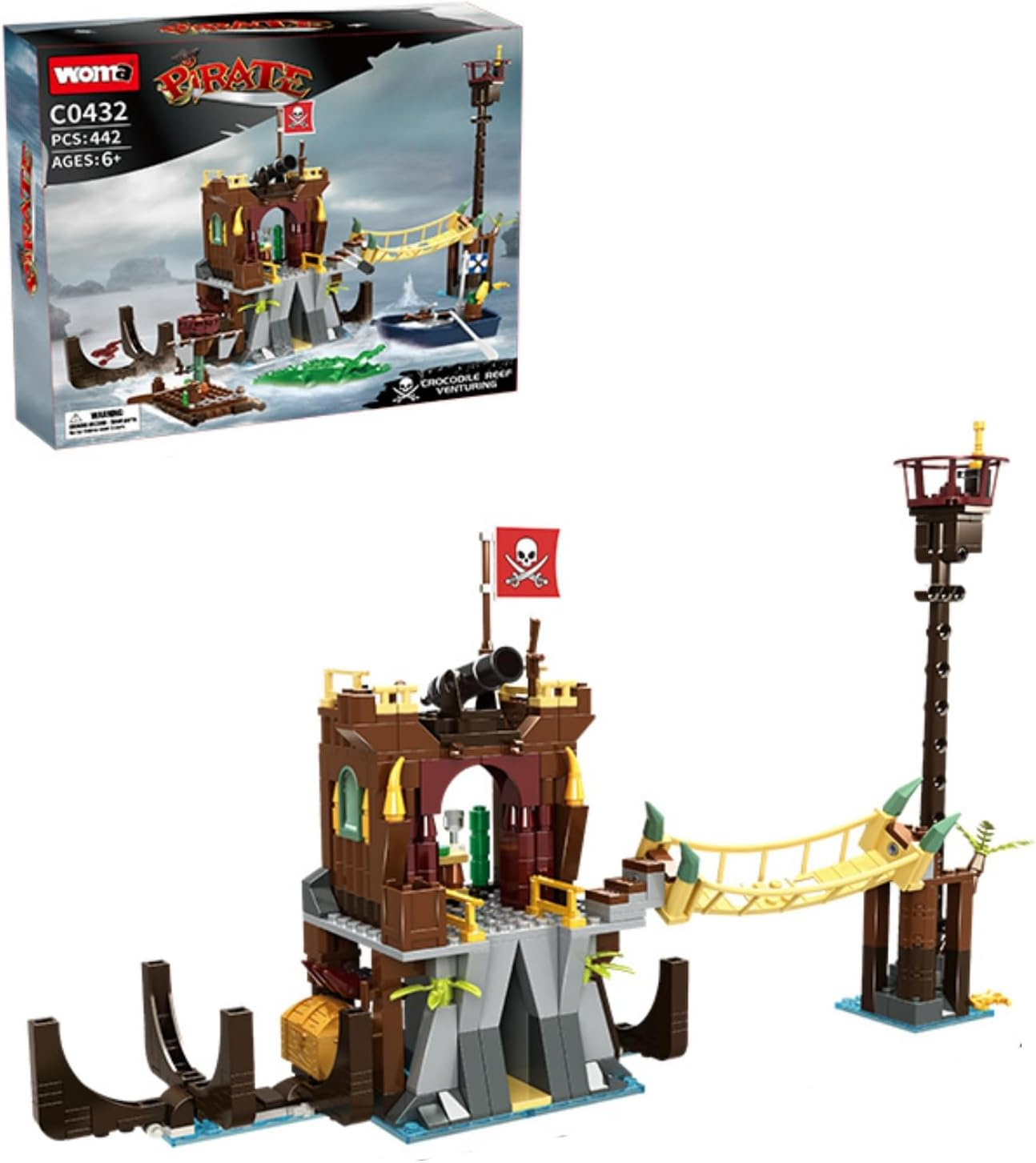 Treasure Island Building Sets - 510 Pieces Pirates Block Toy with Flag for Boys Girls 6 Years Old, Brick Toys Gifts for Holloween, Christmas, New Year, Birthday, Children'S Day image number 3