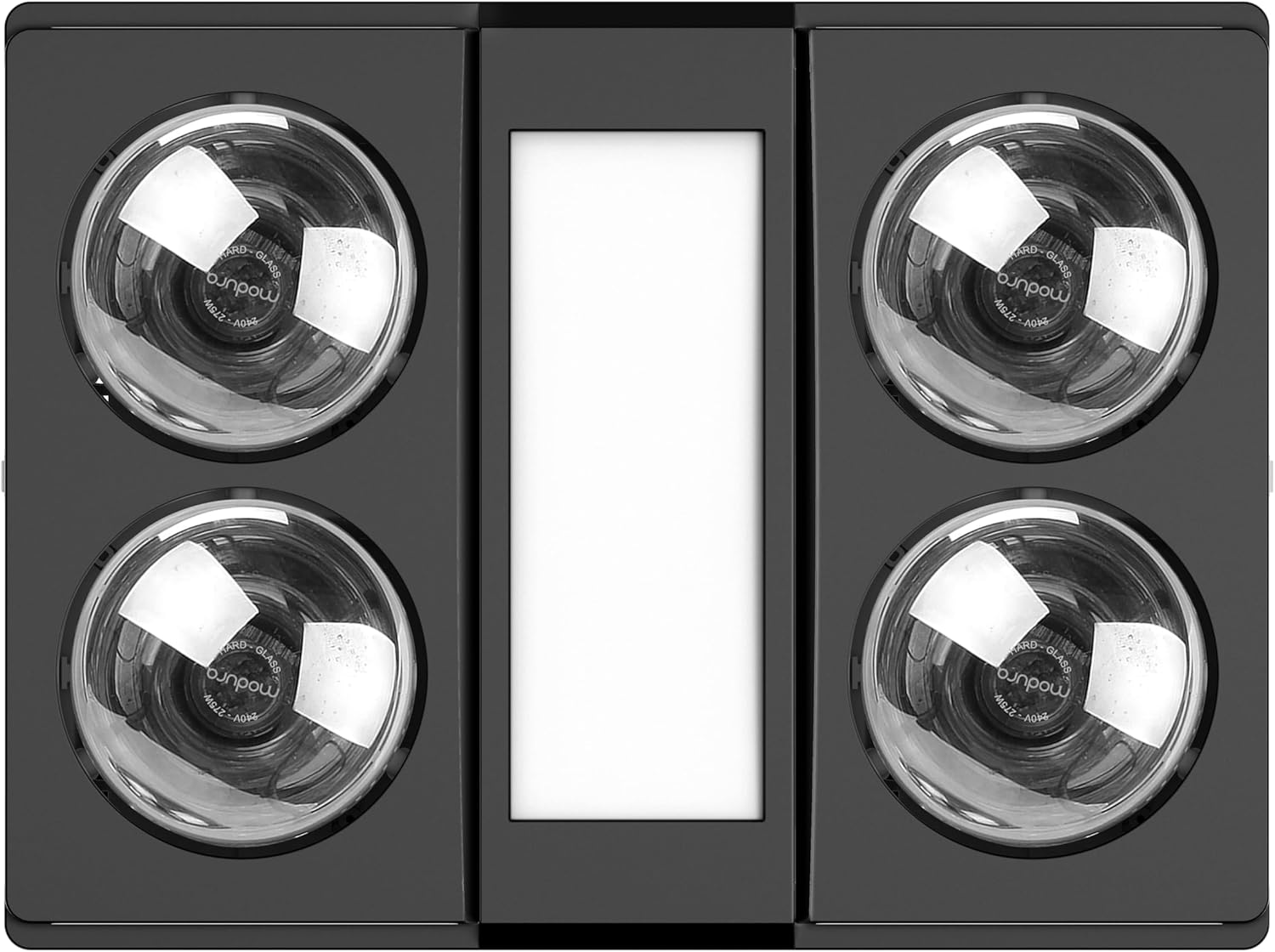 Modura Alllux4 Bathroom 3-In-1 Heater Fan Exhaust 16W Tricolour LED Panel 4X275W Infrared Instant Heat (White)