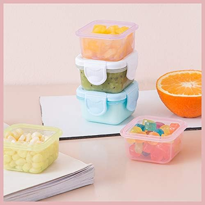 Mini Food Storage Containers, 6Pcs Salad Dressing with Leakproof Lids, Small Plastic Condiment, Mini Freezer Storage for Lunch Box image number 2