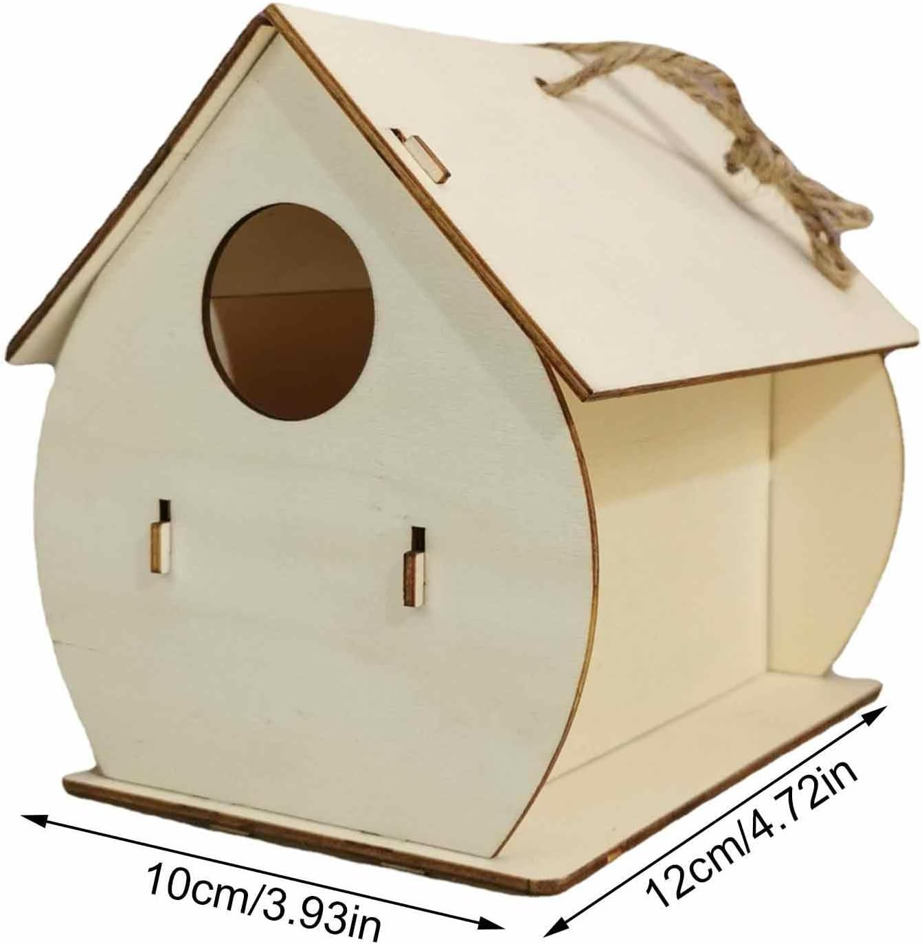 Wooden Bird Houses for Outside, Hummingbird Nest Garden Decor, Multi-Purpose Wild Bird Nesting Box, Natural Finch Bird Houses for Wren, Swallow, Sparrow, Hummingbird 12X10Cm - Narrow Face image number 6