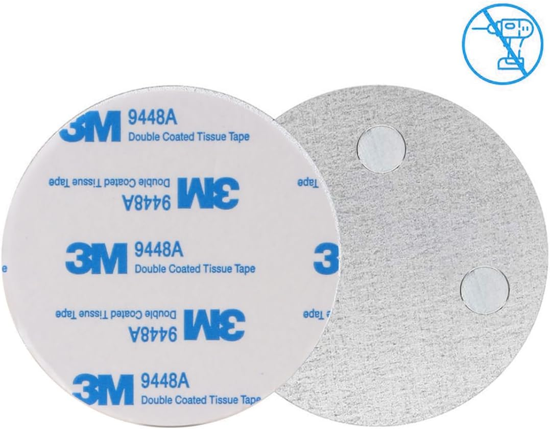 Magnetic Holder for Smoke Detectors Magnetic Attachment Pack of 3 50 Mm Magnetic Holder Fire Alarm Self-Adhesive No Drilling Magnetic Adhesive Pad Quick Assembly image number 5