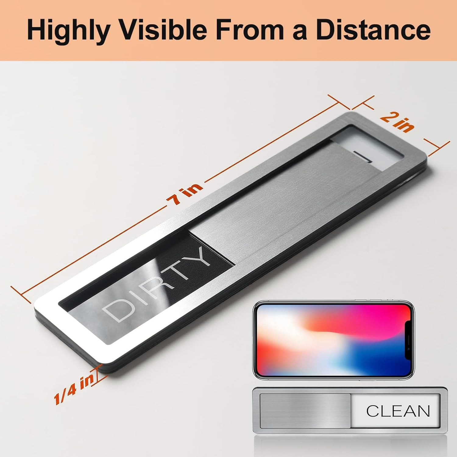 Dishwasher Magnet Clean Dirty Sign Non-Scratching Strong Magnet or Adhesive Options Indicator Tells Whether Dishes Are Clean or Dirty image number 2