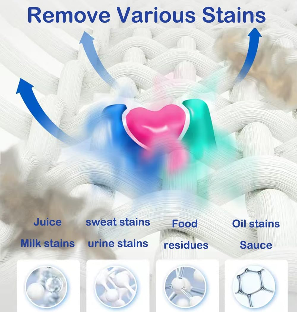 Laundry Detergent Pods, Concentrated Liquid Laundry Detergent Pacs, 3 in 1 High Efficiency, Flower&Fruit Scent (150 Pacs) image number 3