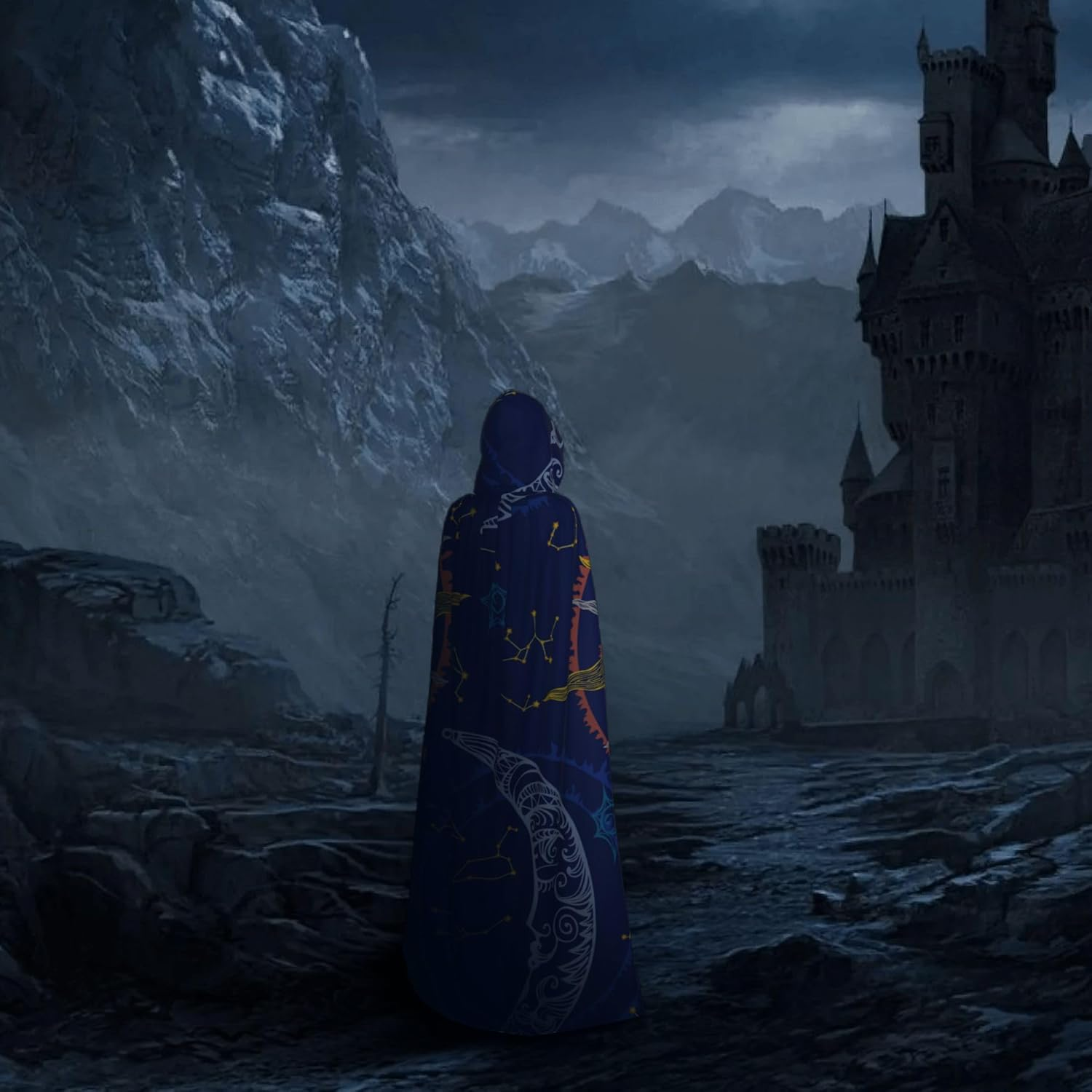 YETTA YANG Halloween Hooded Robe Cloak for Adult Men Women Christmas Hoodies Cape Cosplay Cosplay Costumes - Pagan Witch Moth image number 3