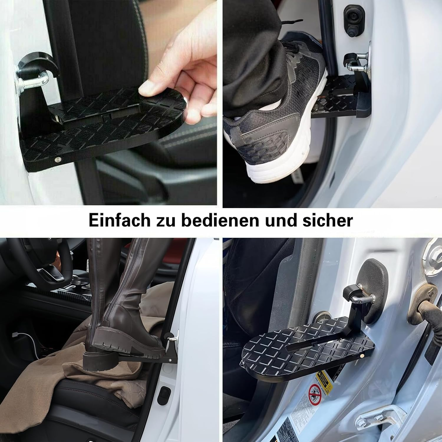 SKUNTUGUANG Car Doorstep Roof-Rack Folding Foot Peg Ladder with Safety Hammer Function for Car Jeep SUV image number 4