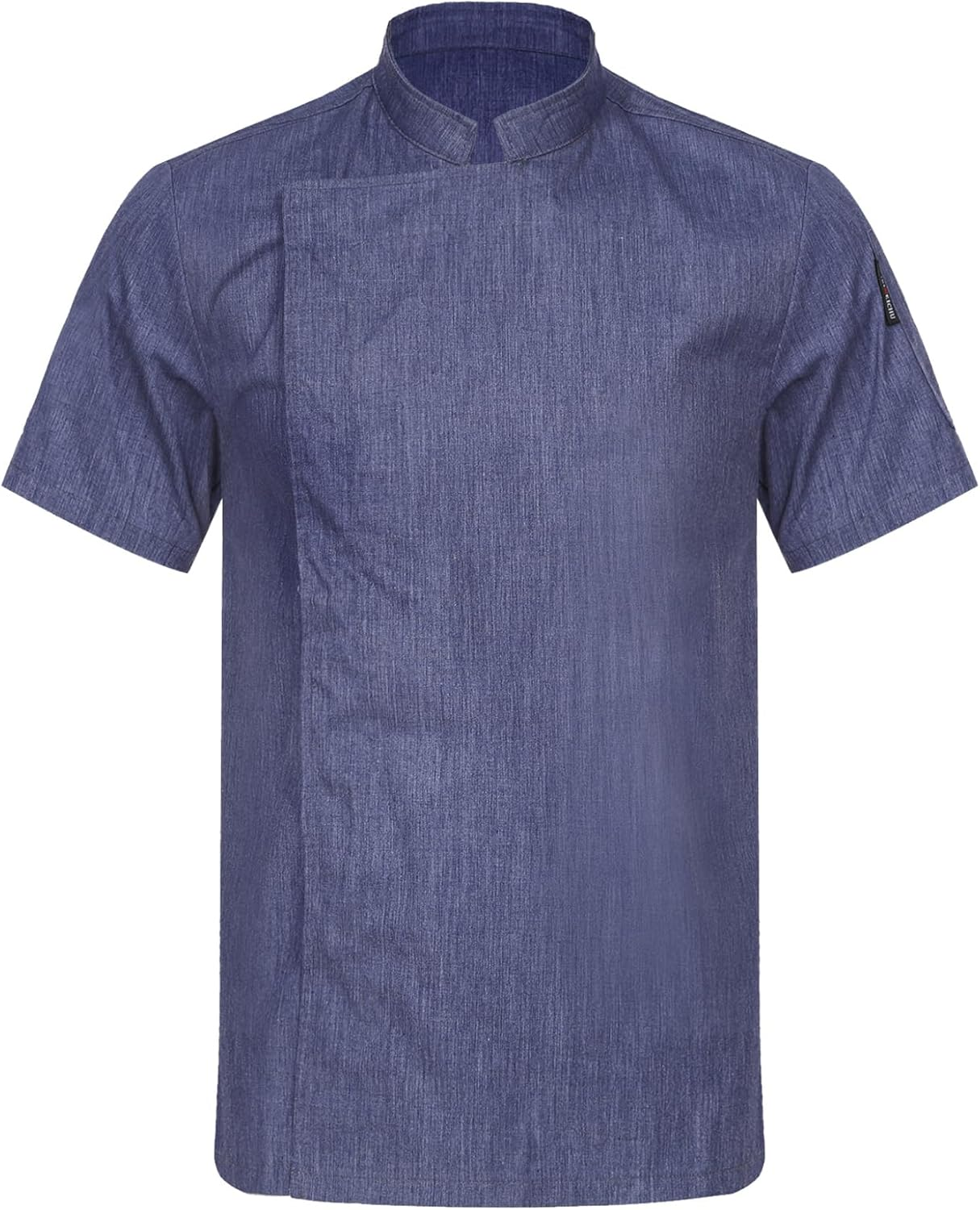 Loodgao Adult Mens Short Sleeve Chef Coat Solid Color Kitchen Cook Uniform Jacket Canteen Bakery Chef Shirts