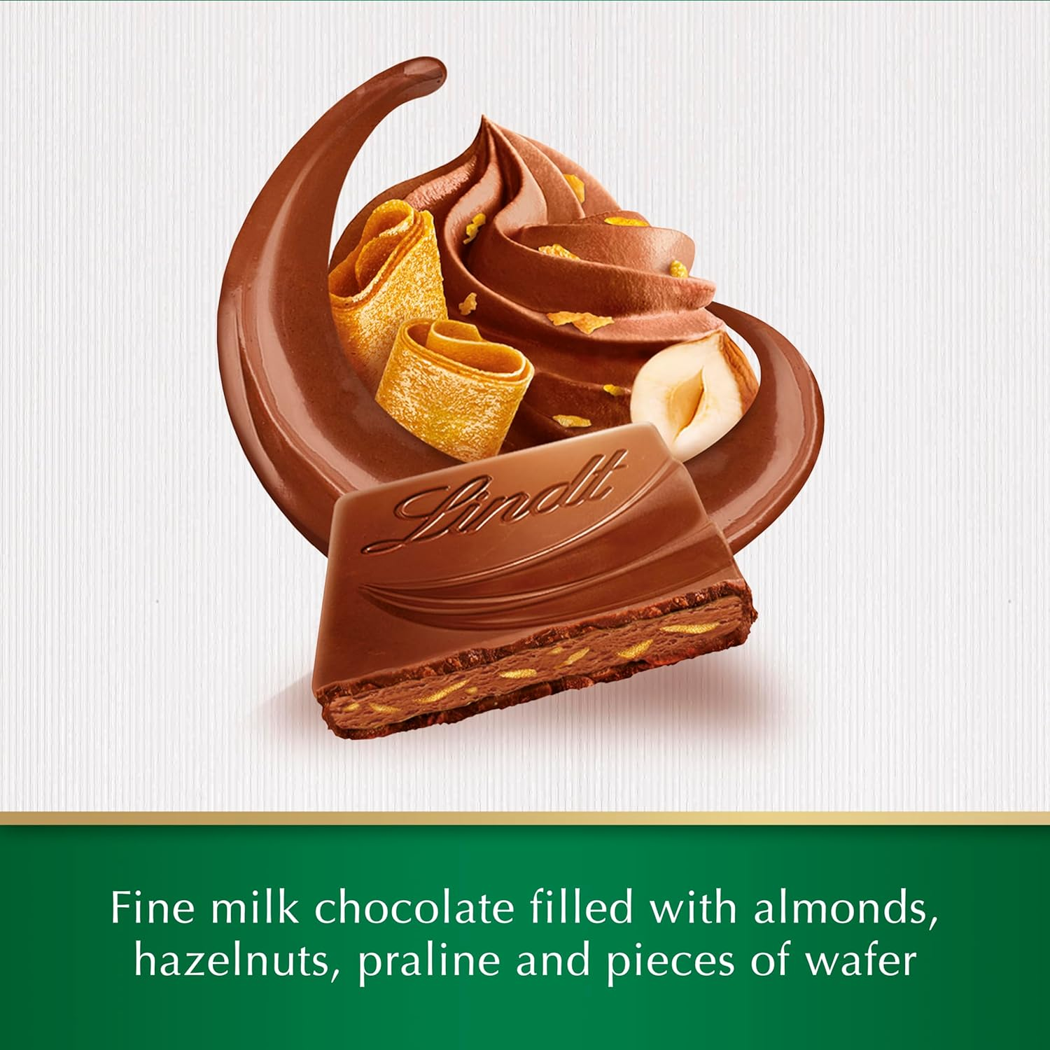 Lindt Creation Hazelnut Wafer Chocolate Block 150 G image number 2