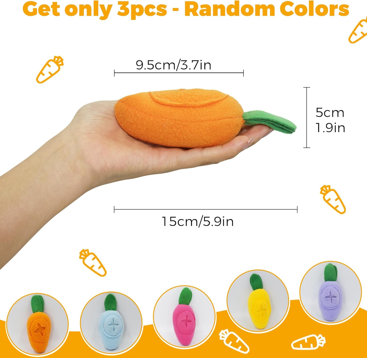 3Pcs Guinea Pig Forage Toys, Guinea Pig Toys Enrichment for Boredom, Washable Puzzle Feed Game Slow Feeder, Snuffle Ball Treat Dispenser Feeding Toy, Exercise Acitivity Foraging Toy (Random Color) image number 5