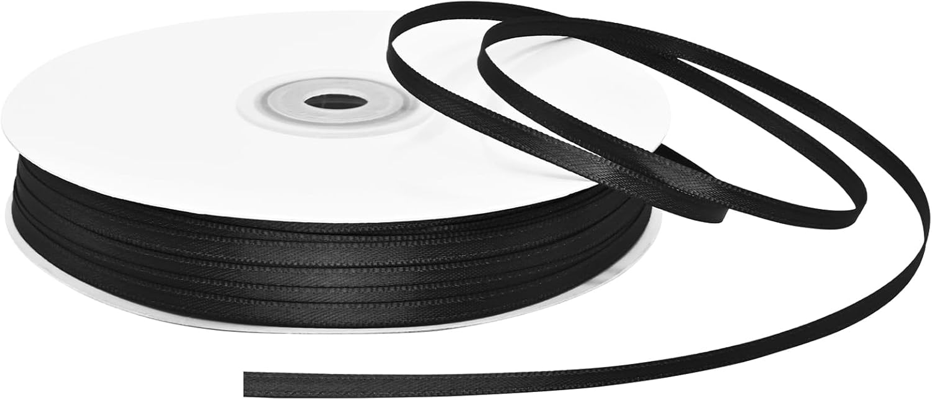 Yamkim 1/8 Inch 100 Yards Black Satin Ribbon Double Faced Polyester Satin Ribbons Ideal for Gift Wrapping DIY Crafts Invitations Wedding Flower Bouquet Sewing