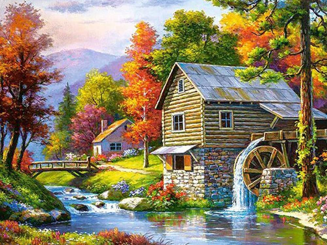 6 Pack Diamond Painting Kits for Adults, 5D Diamond Painting Full Drill round Rhinestone Scenery DIY 12" X 16" Diamond Art Kits Painting by Numbers Arts and Crafts for Home Decor(Seaside) (Seaside) image number 6