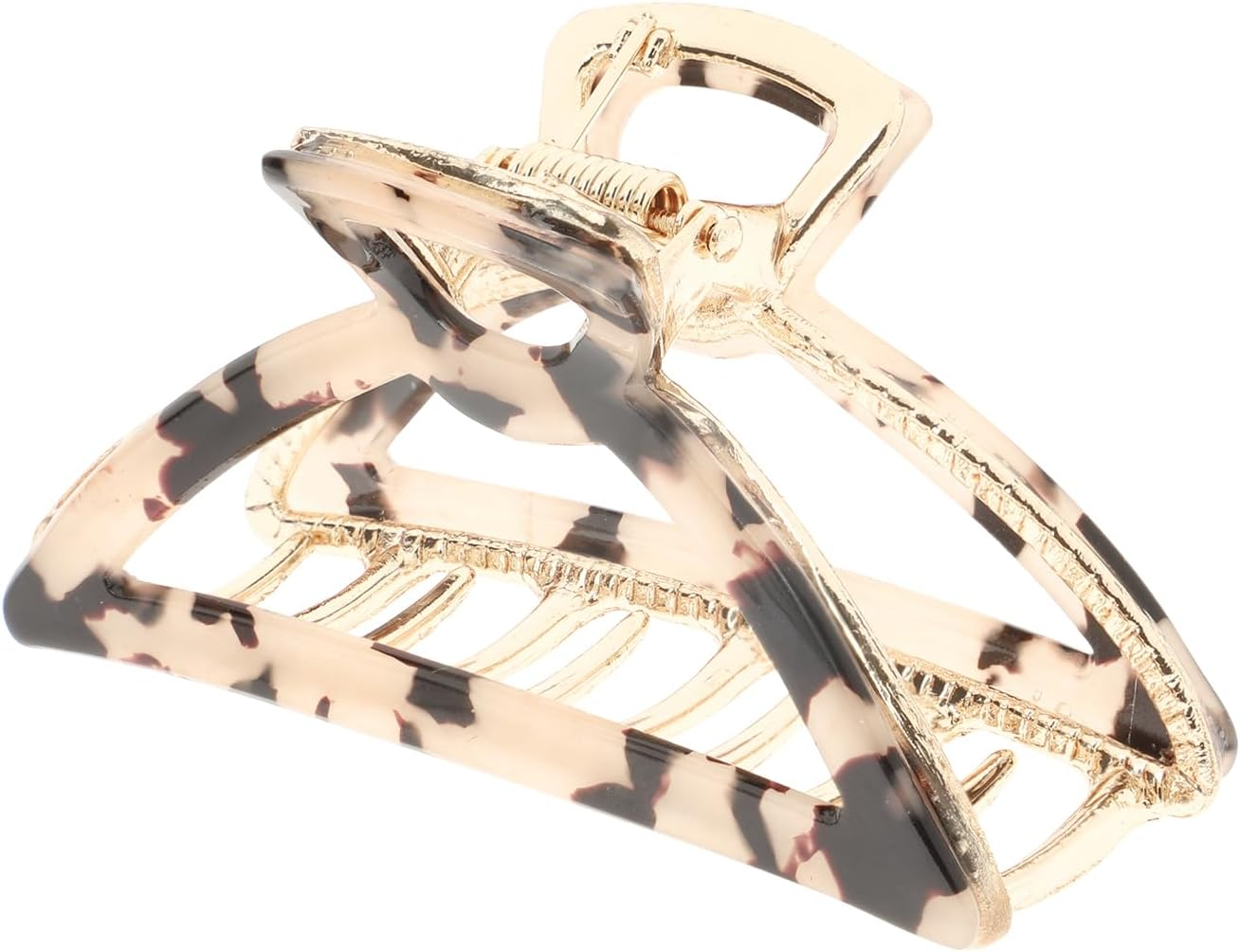 Zenner Marble Gold Hair Clip - Open Hair Clip with Curved Shape & Secure Hold - Stylish Marble Finish with Gold Accents - Comfortable Grip for Elegant or Casual Styles image number 1