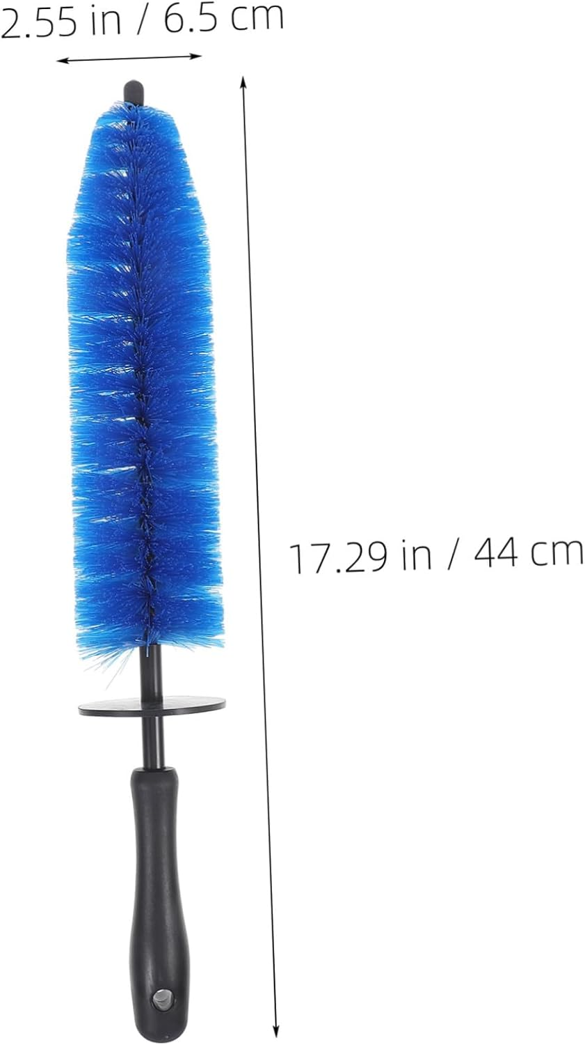 JEWEDECO Car Wheel Rim Brush Portable Detailing Tool for Automotive Cleaning Blue Car Tire Brush with Fine Bristles for Wheel and Rim Maintenance image number 5