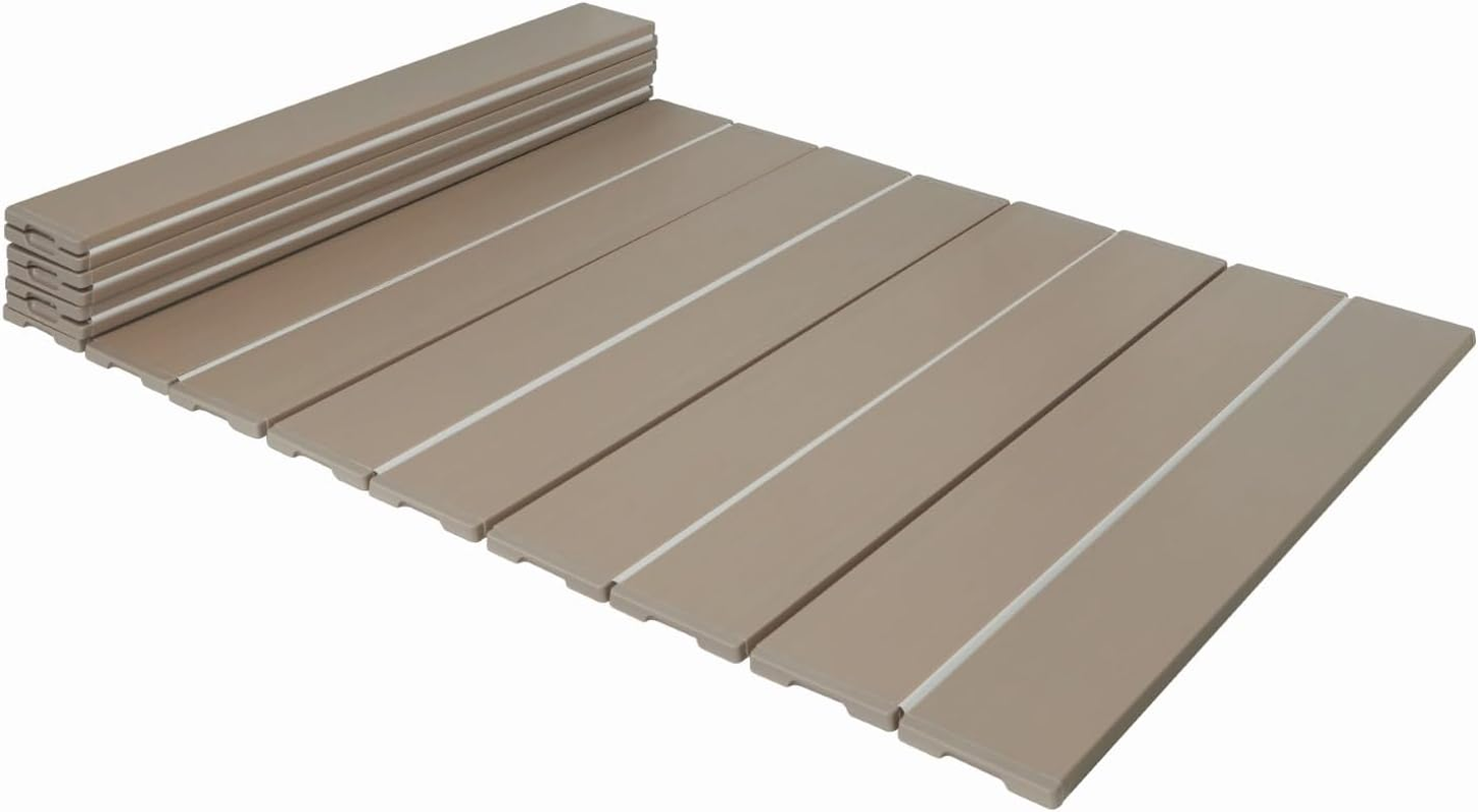 Mie Sangyo Compact Folding Bath Lid, Product Size 31.5 X 63.8 Inches (80 X 162 Cm), Mocha W16_MO Ag + Silver Ion Antibacterial Treatment, Mildew Resistant, Stain Resistant