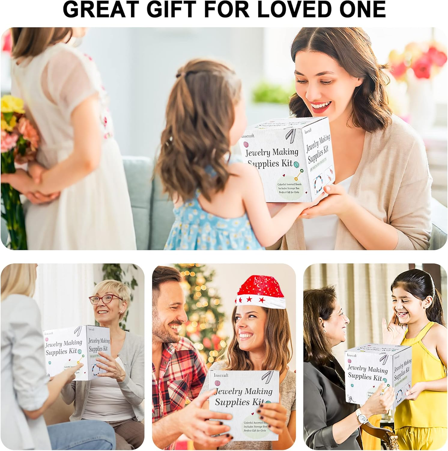 Jewelry Making Kit, 1960 Pcs Jewelry Making Supplies Includes Jewelry Beads, Instructions, Findings, Wire for Bracelet, Necklace, Earrings Making Kit for Adults by Inscraft image number 3