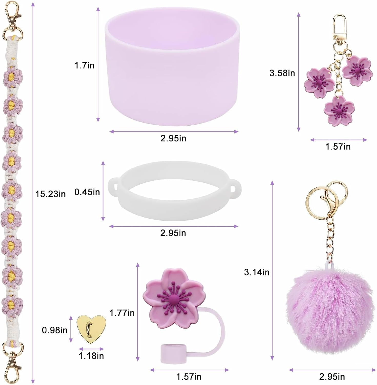 7PCS Stanley Cup Accessories Set,Hand Knitting,Silica Gel，Easy to Install,Reusable，Suitable for 30Oz&40Oz Stanley Cup image number 2