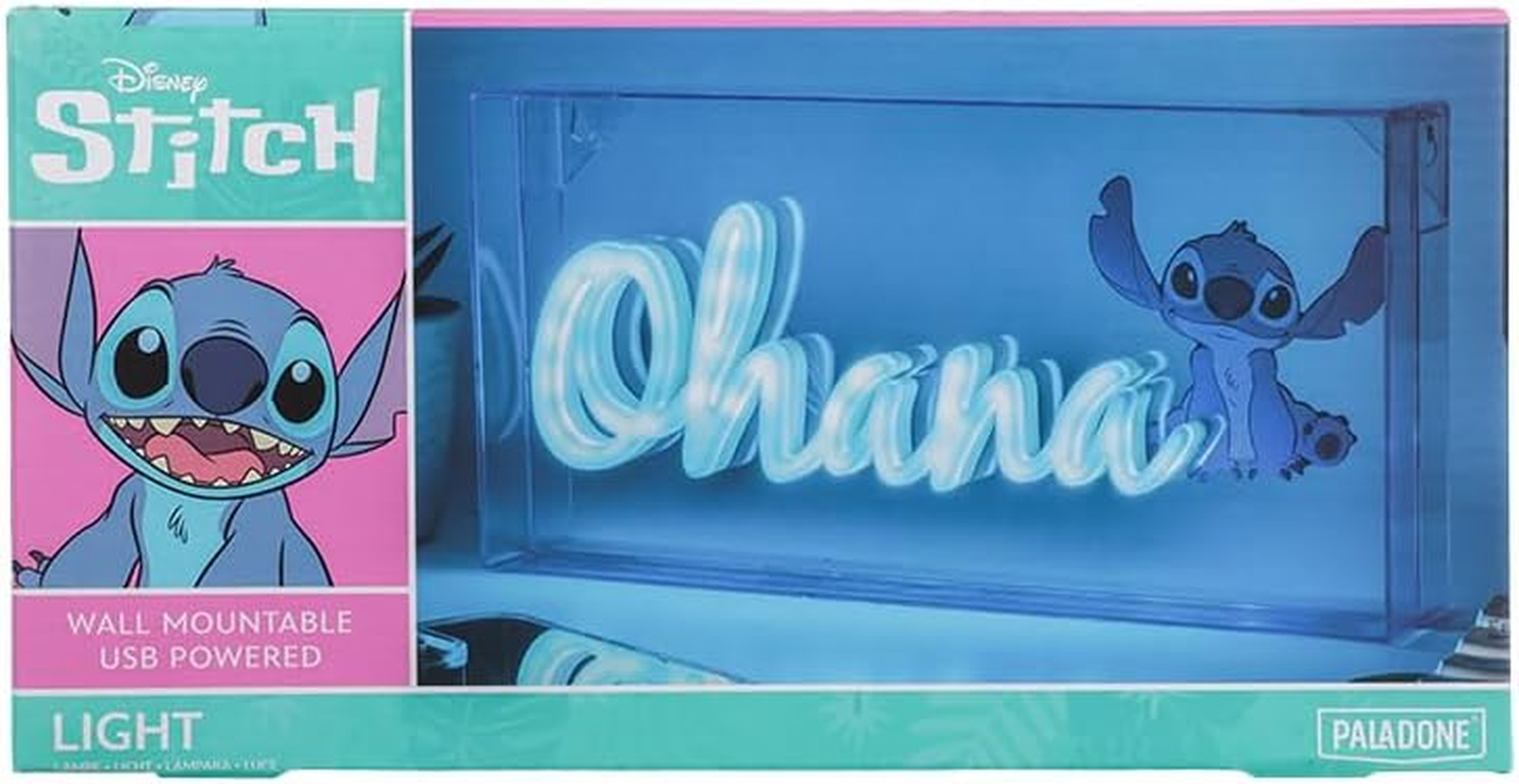 Stitch Ohana Light Officially Licensed Lilo Lamp, Disney Collectible Gift, LED Bedside Table Bedroom Night Light Decor | Paladone, Blue image number 4