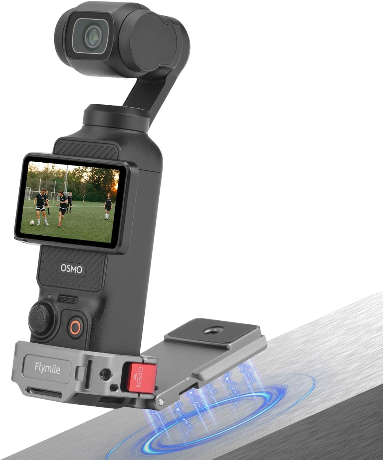 Flymile Pocket 3 Magnetic Mount, Magnet Expansion Adapter Holder with Cold Shoe on Iron Fence, Refrigerators Etc, Aluminum Alloy Mount Stand for DJI Osmo Pocket 3 Creator Combo Handle Accessories image number 4