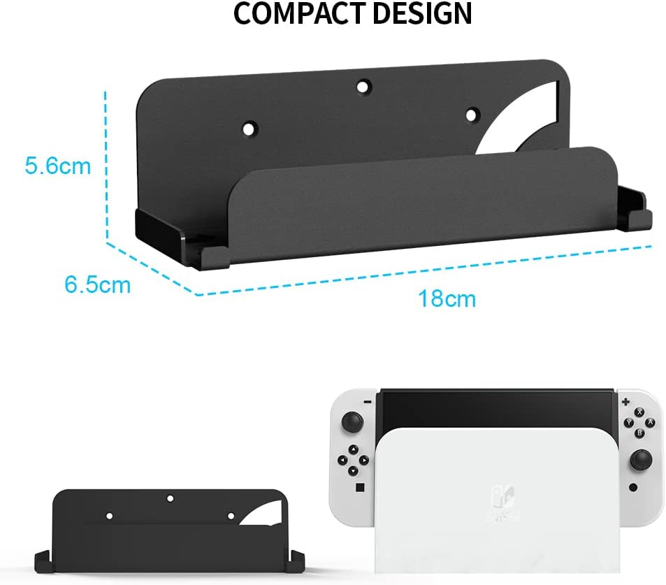 Switch OLED Black Steel Mount,Wall Mount Bracket Compatible with Nintendo Switch and Switch OLED image number 1