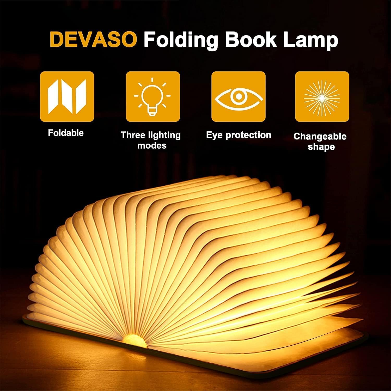 3D Elk Embossed Deer Book Lamp,Usb Rechargeable 3 Color Kids Night Light,Led Book Lights Multicolor Gifts for Baby Boys Girls Children Toddlers,Room Decoration (8.46 Inch Book Light) image number 4