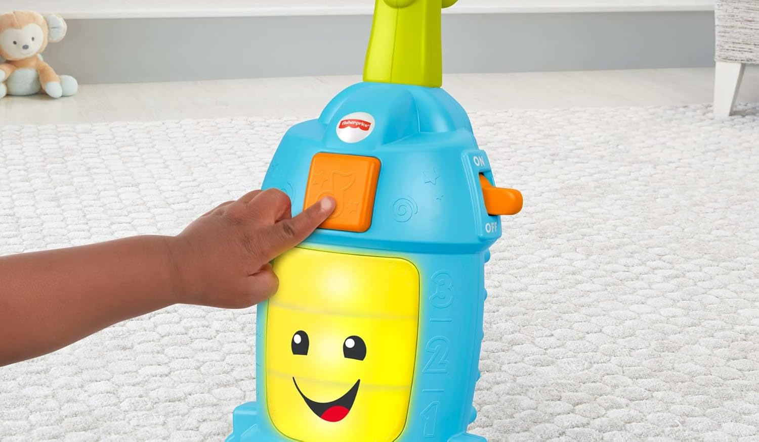 Fisher-Price Toddler Toy Laugh & Learn Light-Up Learning Vacuum Musical Push along for Pretend Play Infants Ages 1+ Years​