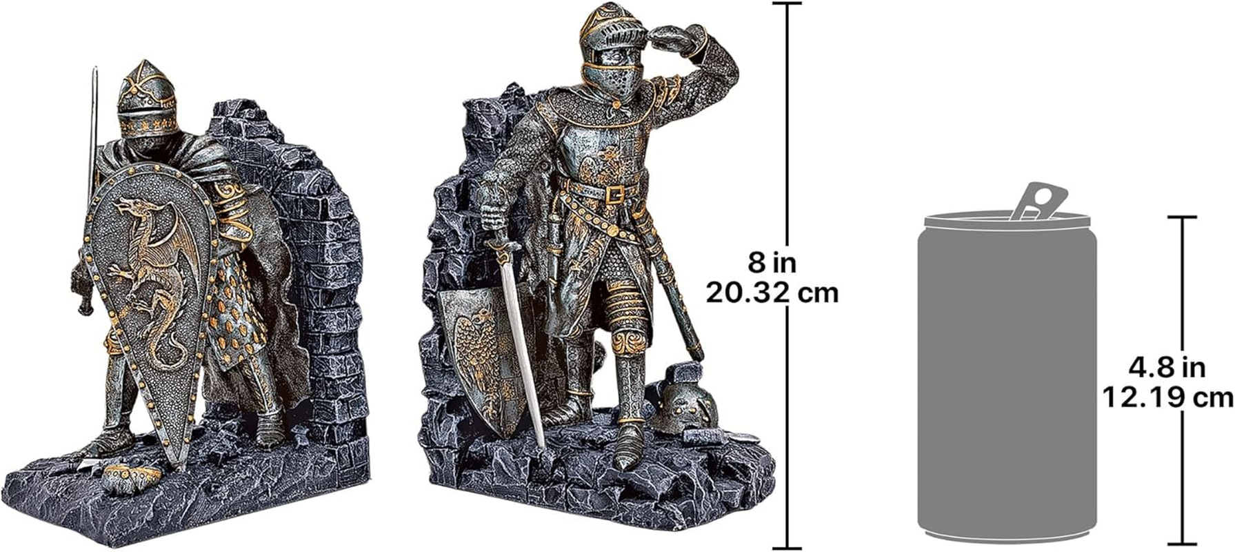 Arthurian Knight Bookend in Two-Tone Metallic (Set of 2) [Kitchen] - Arthurian Knights image number 3