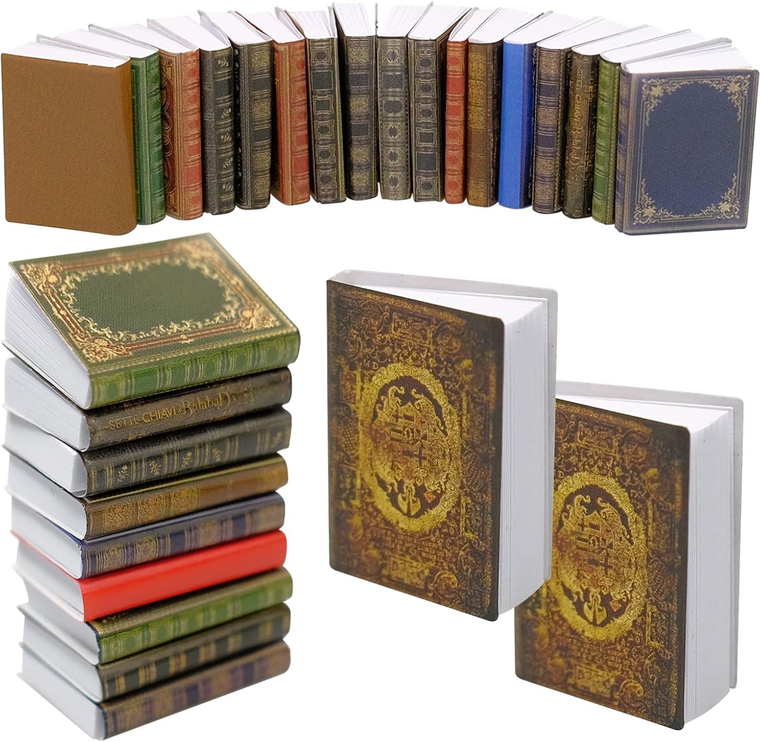 CONEHOY 110 Pcs 1: 12 Scale Miniatures Dollhouse Books Mini Dollhouse Books Model Miniature Dollhouse Accessories Decoration for DIY Projects Dollhouse Boys Girls Toy Supplies image number 4