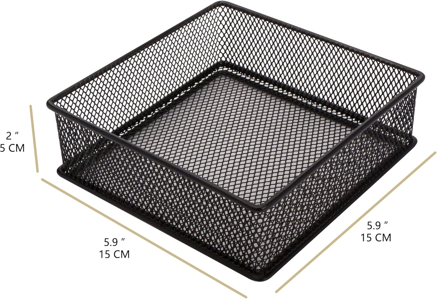 Annova Mesh Drawer Cabinet and Shelf Organizer Bins Storage Basket School Office Supply Holder Tray- Set of 2 (Black, 15X15X5 CM) image number 5