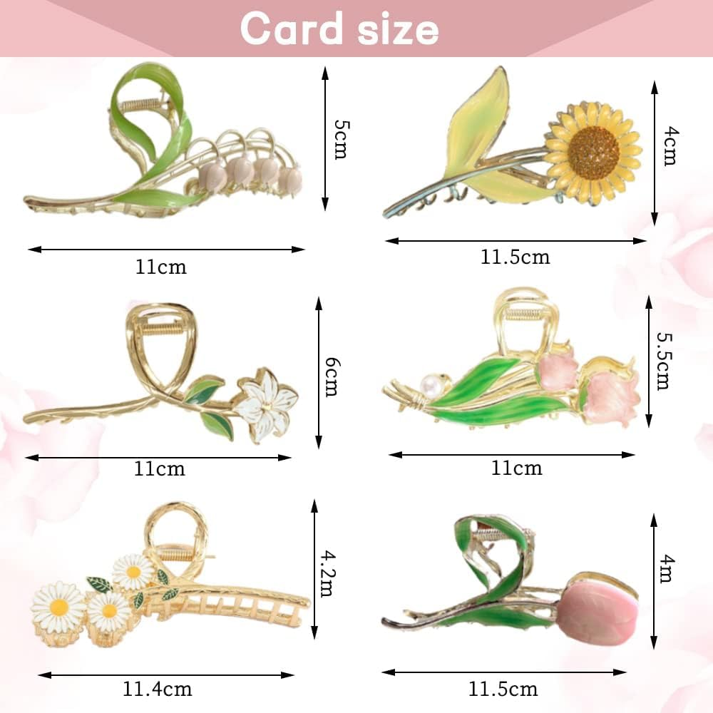 Rose Hair Clips Large Non-Slip Hair Clips Strong Hold Hair Accessories for Women Girls Hair Clips image number 5