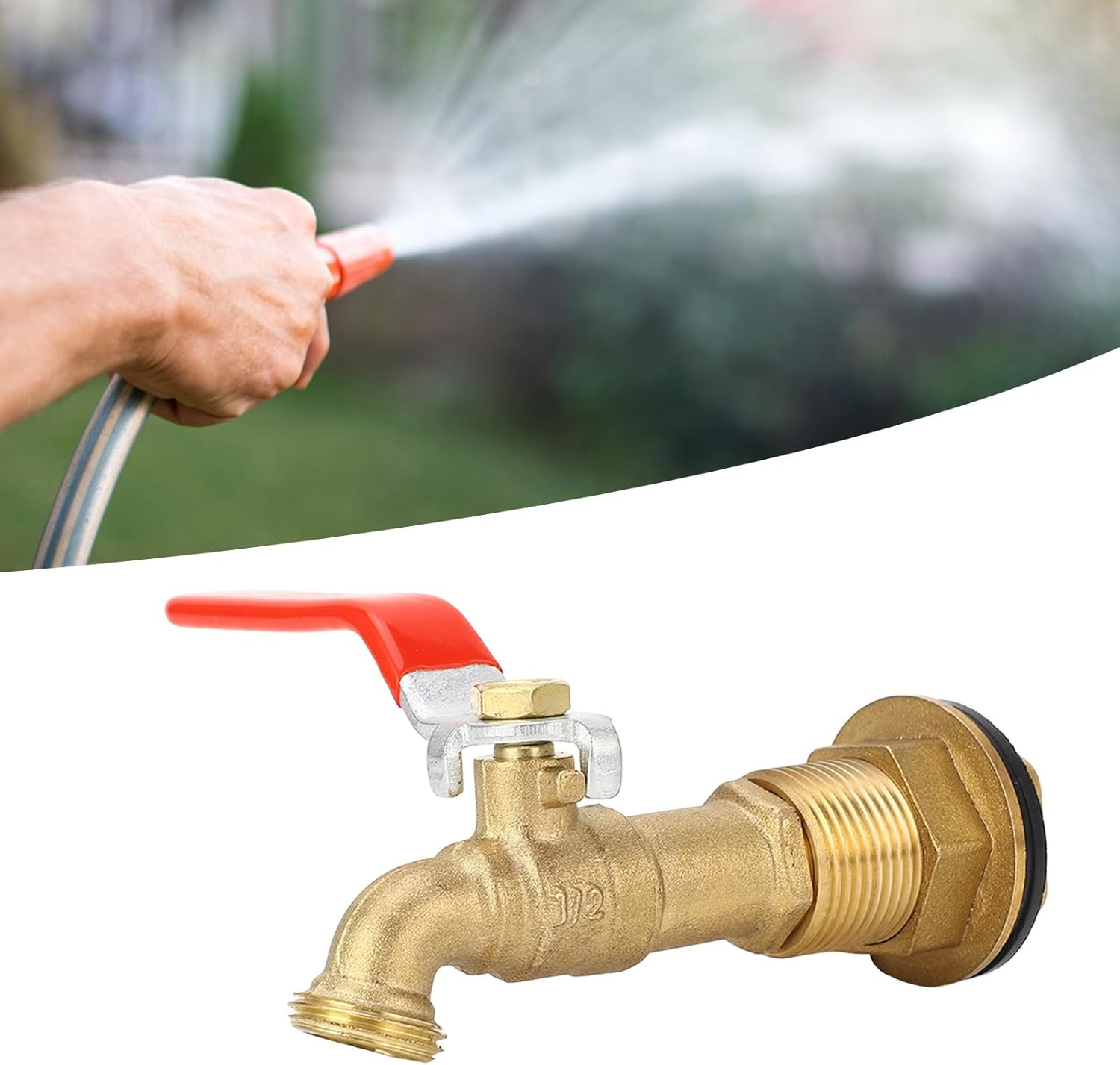 Changor Rain Drum Faucet Valve, Rain Drum Spigot 3/4Inch NPT Female Threads Water Barrel Spigot Kit for Bathtubs