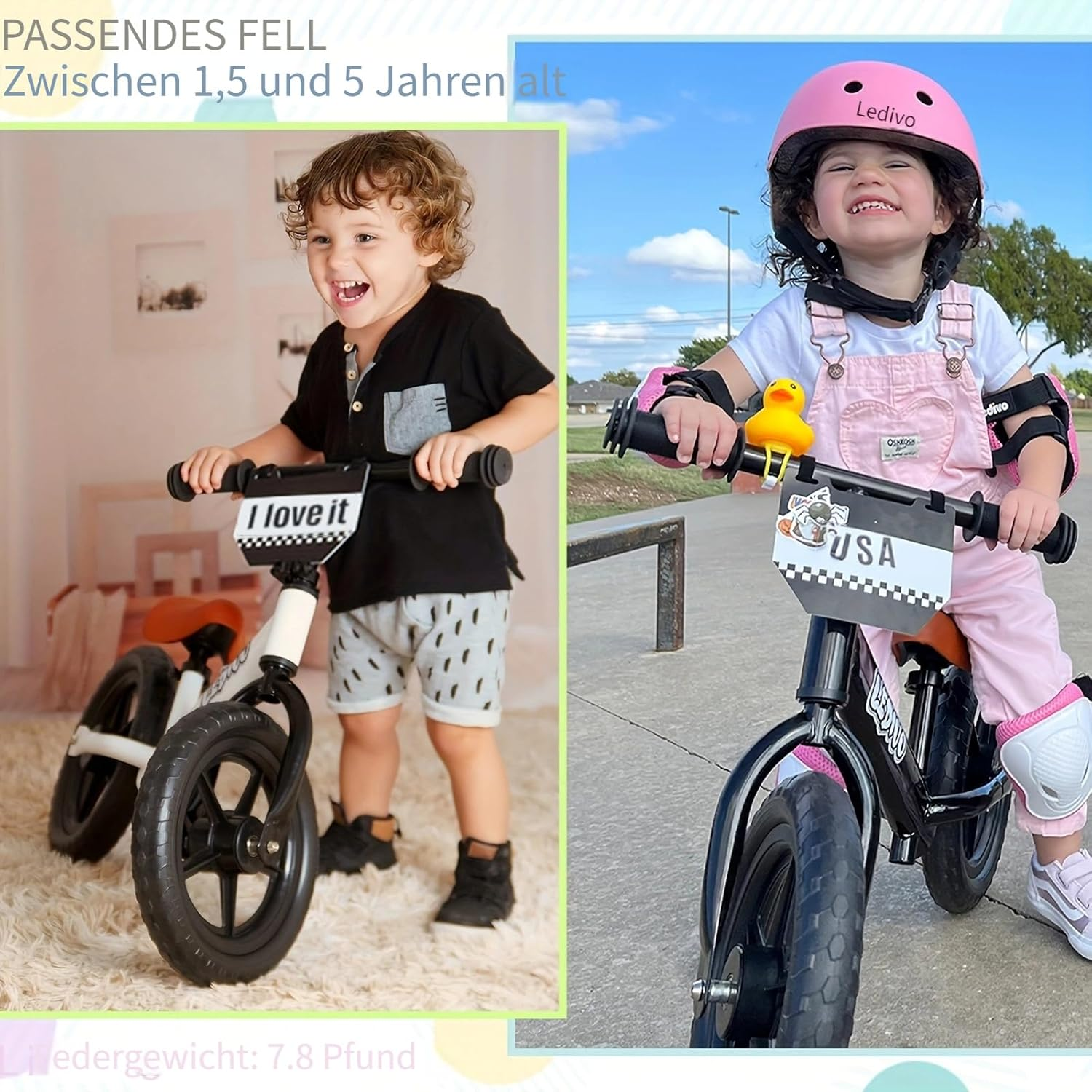 Toddler Balance Bike 2 Year Old, Age 24 Months to 5 Years Old, 12 Inch Push Bicycle with Customize Plate (3 Stickers Included), Steady Balancing, Gift Bike 2-3 Boys Girls image number 5