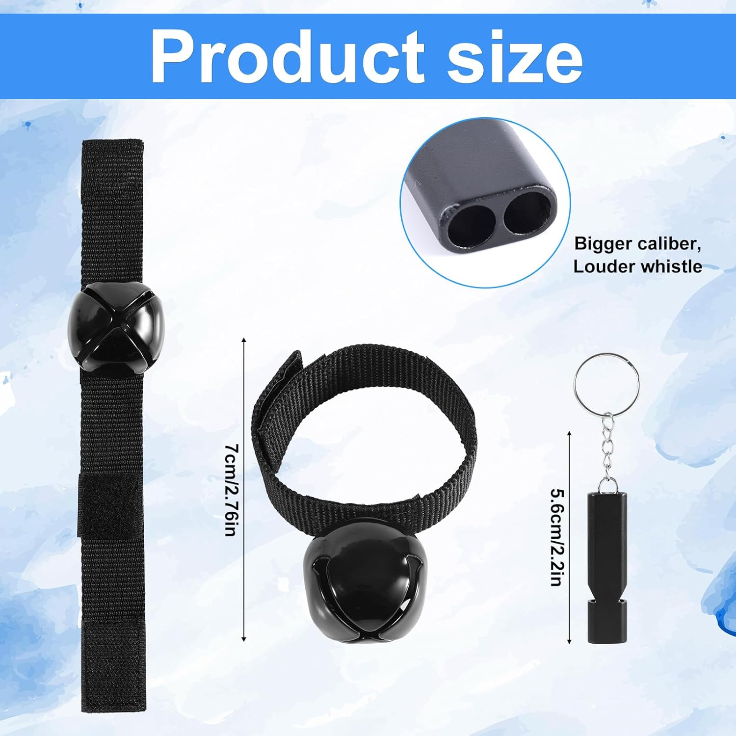 Bear Bells with Whistle, Loud Bear Bell Emergency Whistle Bear Bells Carabiner for Hiking Camping Outdoor Fishing Climbing Mountain image number 3