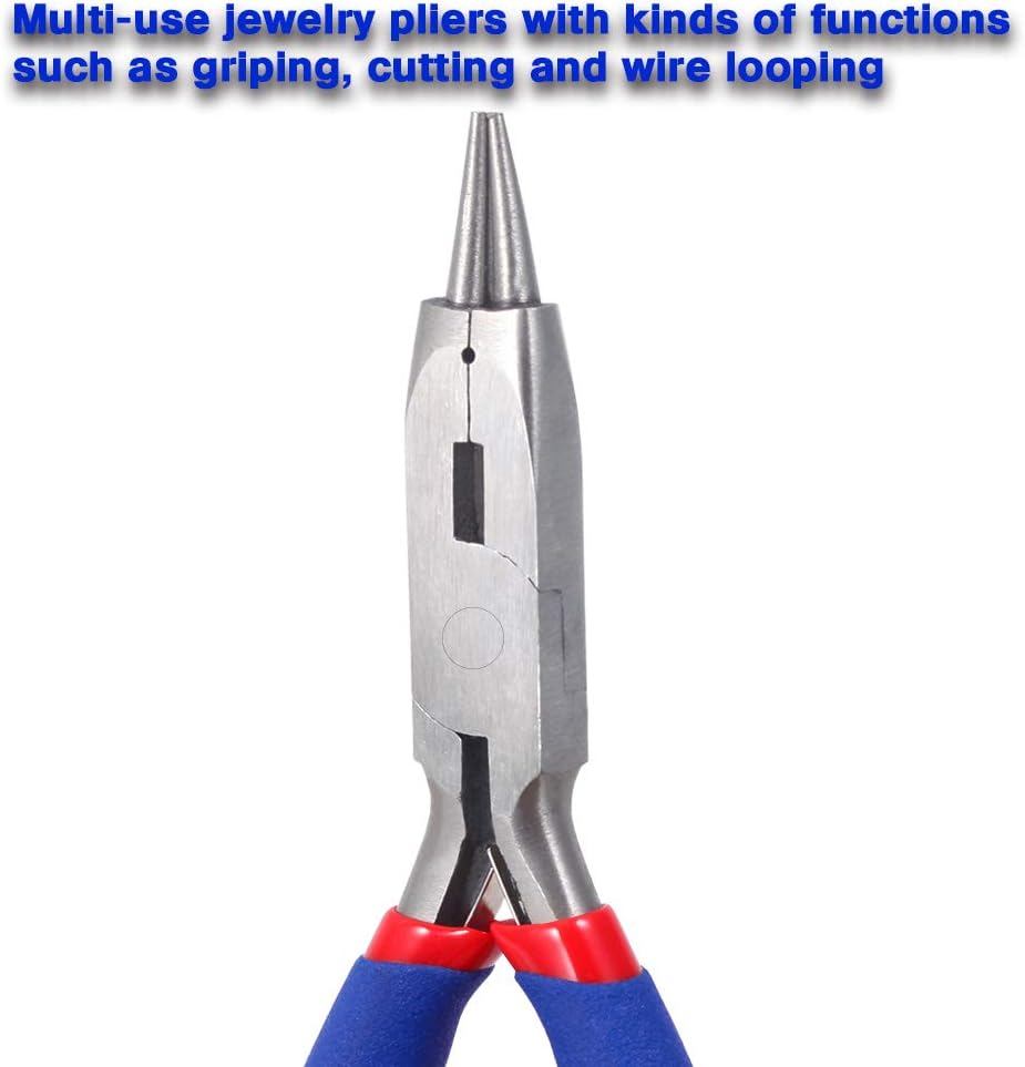 LEONTOOL round Nose Pliers with Cutter 5 Inches Micro Jewelry Tools for Wire Looping Mini Wire Stripper Small Smooth Jaw Fine Functional Hand Tools image number 4