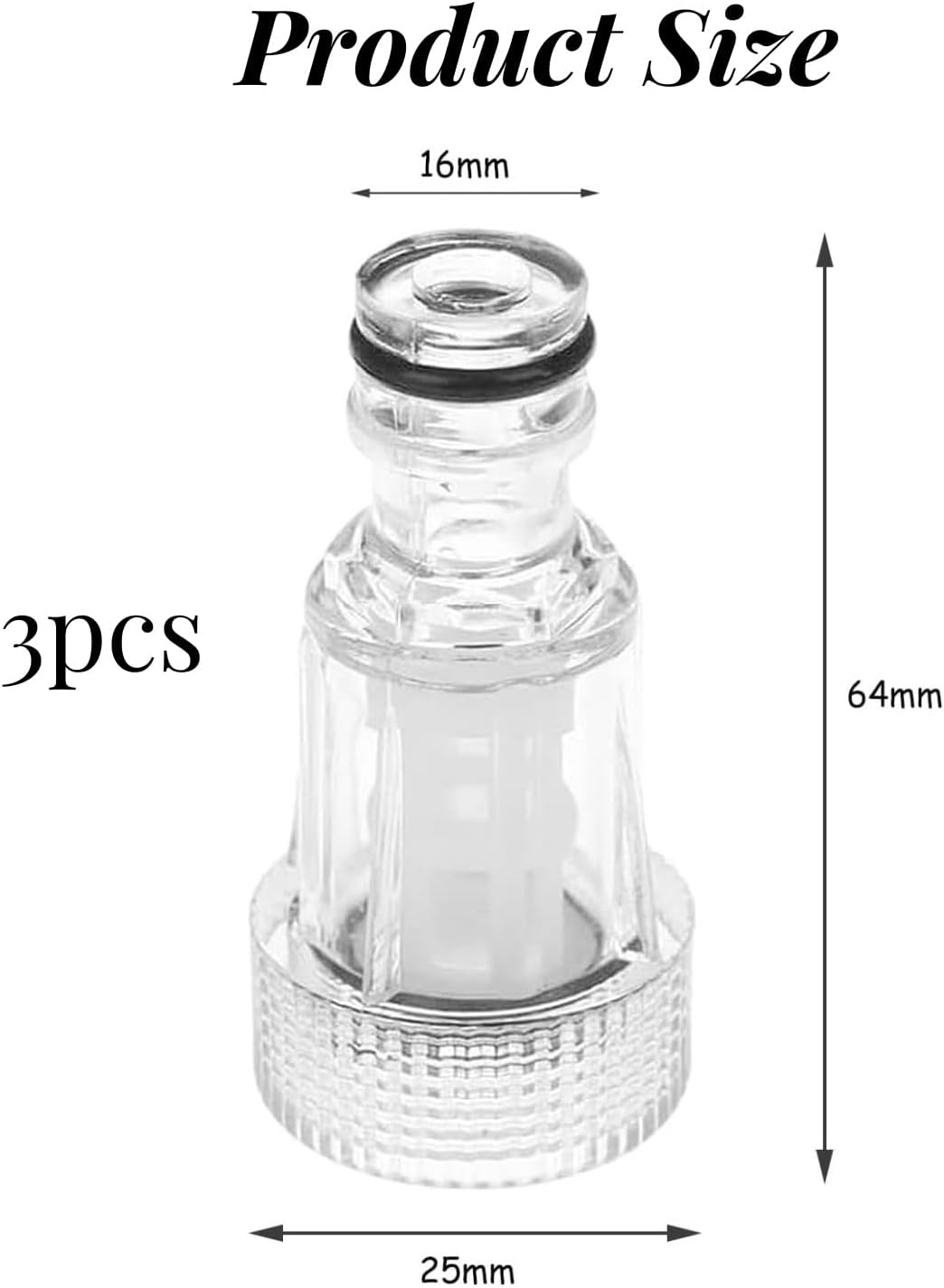 Pressure Washer Gun Adapter, 3 Pieces Plastic Machine Water Filter Washer Inlet Filter 3/4 Inch Connection for Pressure Washer Hose Pressure Washer Gun Adapter image number 2