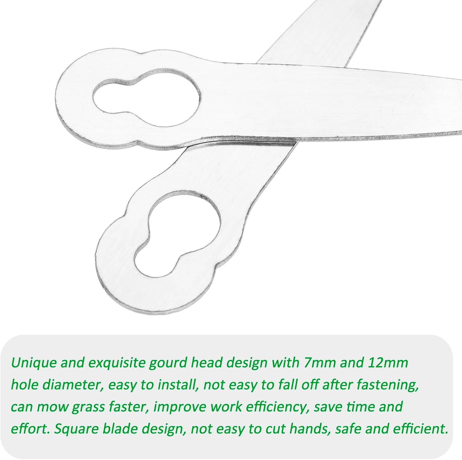 FUNFANG 10Pcs Machine Trimming Blades Replacement Stainless Steel Trimmer Grass Mowing Blades Garden Lawn Mower Accessories for Lawn Mower image number 3