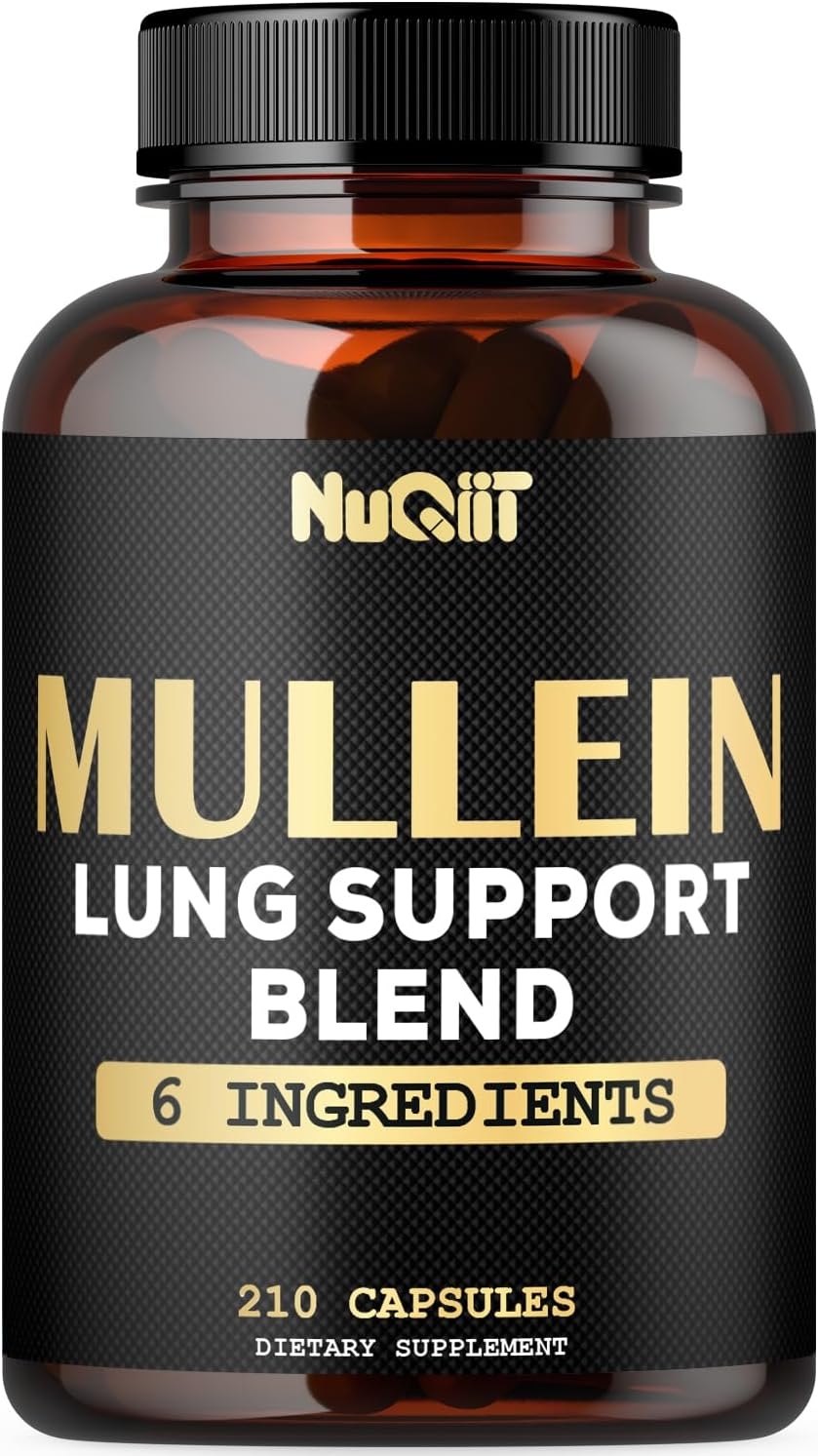Mullein Leaf Capsules with Herbal Complex as Cordyceps Sinensis, Marshmallow, and More - Respiratory Health, Immune System & Body Balance Support - 105 Servings image number 1