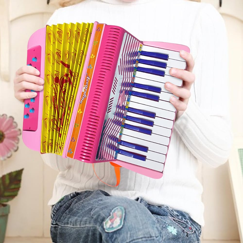 Mini 24-Key 12-Bass Accordion ABS Material with Buckle Musical Instrument for Beginners Lightweight Button Accordion Hand-Eye Coordination Stage Performance image number 5