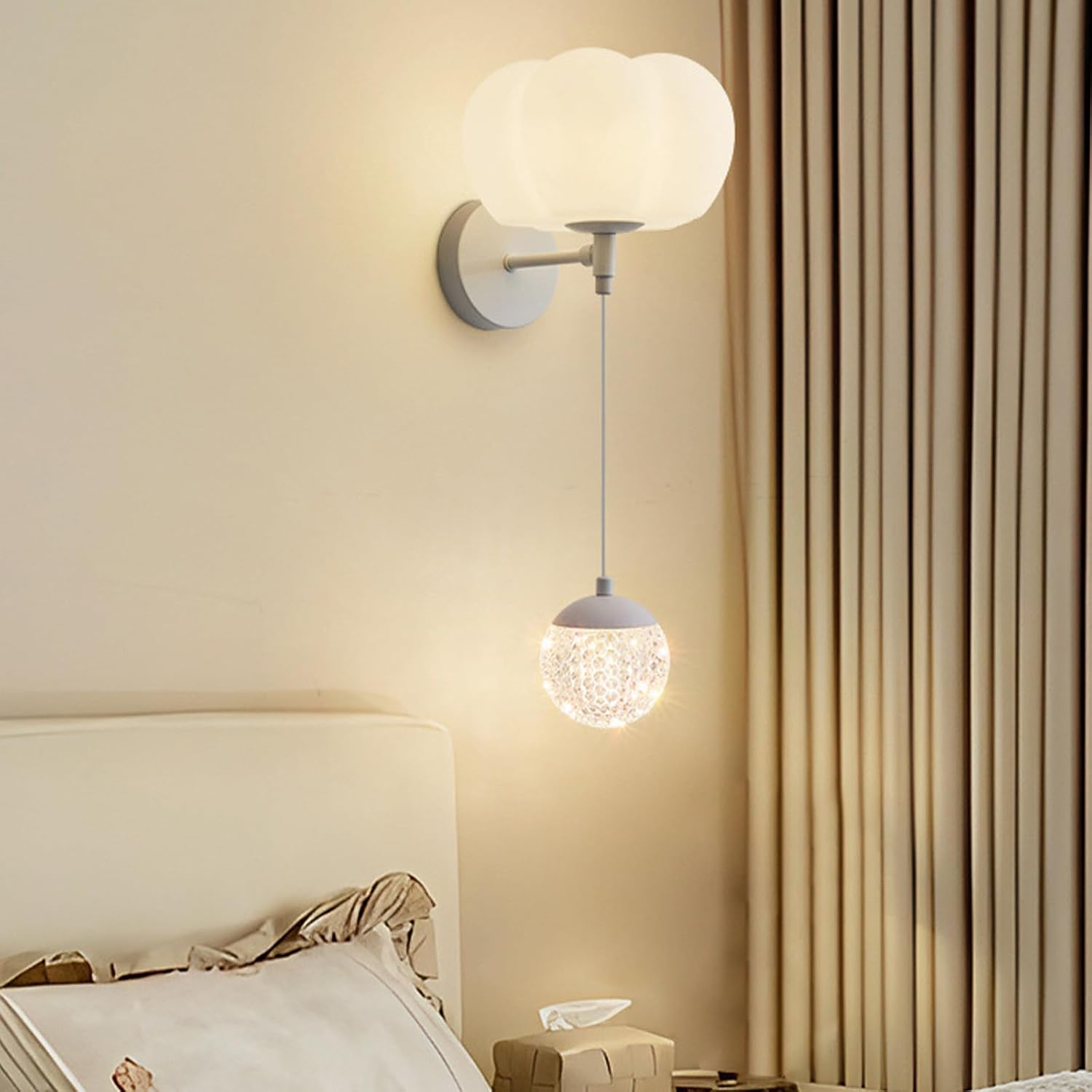 LED Indoor Wall Lights Modern Aluminum Wall Lamps Length Adjustable Wall Sconces Metal Lighting Fixture for Restaurant Living Room Bedroom Bedside Decor Hallway (White Light,A) XXZ image number 5