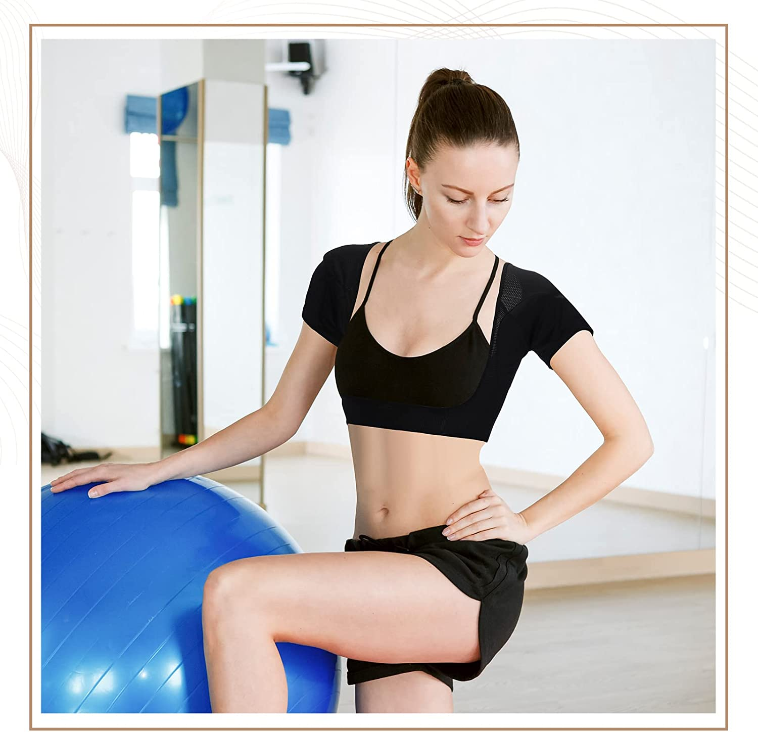 Handepo 6 Pcs Underarm Sweat Vest Breathable Pads Armpit Proof Shirt Washable for Woman Girls Ladies Protector (Large) image number 2