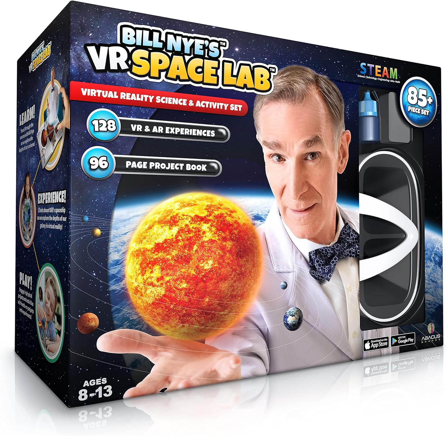 Abacus Brands Bill Nye'S VR Space Lab - Virtual Reality Kids Science Kit, Book and Interactive Learning Activity Set (Full Version - Includes Goggles)